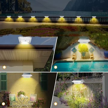 Coisini LED Dachrinnenleuchte 6Stk.40LEDs Solarlampen Wegeleuchte für Haus, Zaun, Bewegungsmelder, Bewegungsmelder