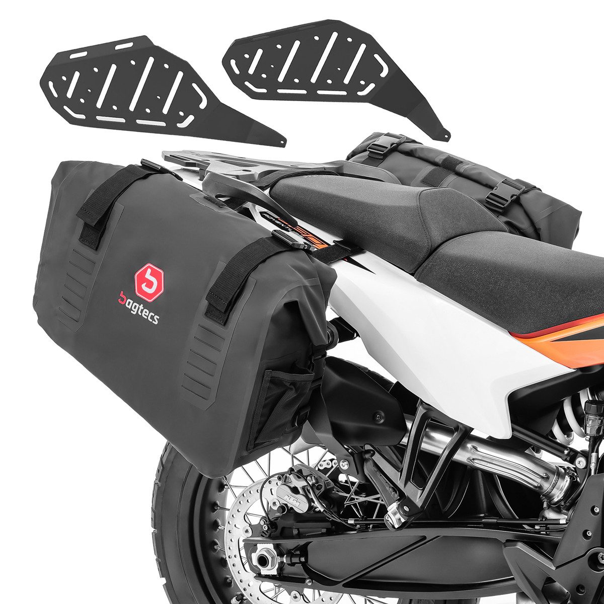 Bagtecs Reisetasche Set Satteltaschen + Seitenträger für KTM 790 / 890 Adventure / R 19-26