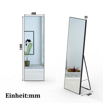 duschspa Ganzkörperspiegel Standspiegel Wandspiegel Schwarz Hängespiegel Spiegel, frei stehend/hängend, mit Explosionsgeschutz