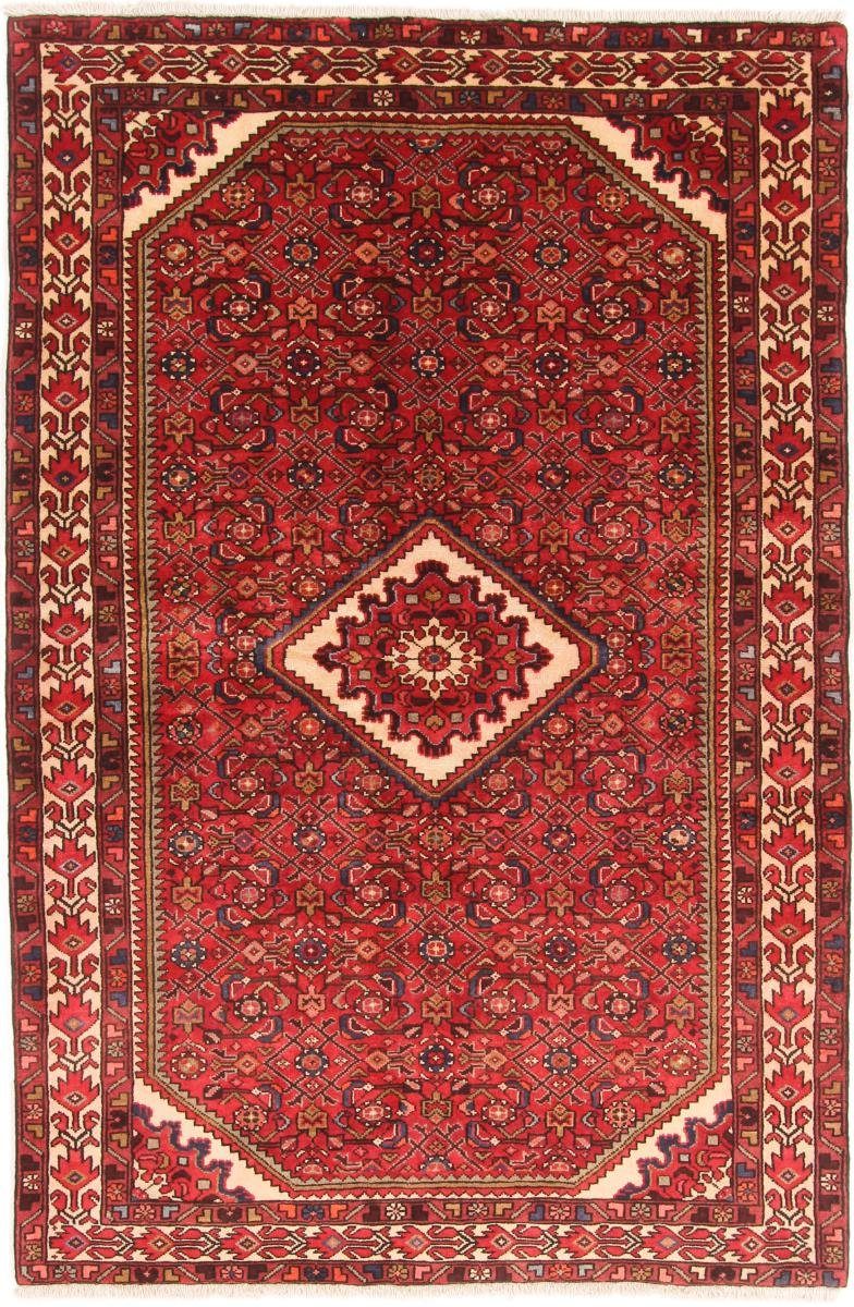Orientteppich Hosseinabad 148x227 Handgeknüpfter Orientteppich / Perserteppich, Nain Trading, rechteckig, Höhe: 12 mm