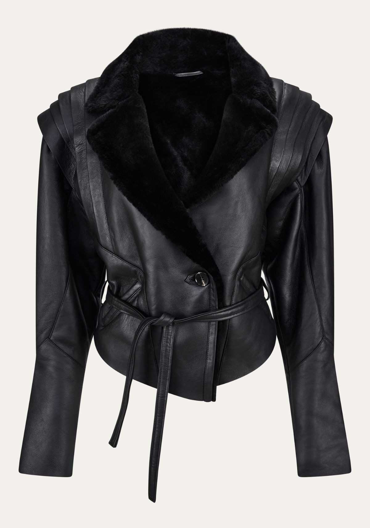 Hollert Winterjacke Lammfelljacke Amara Schwarz