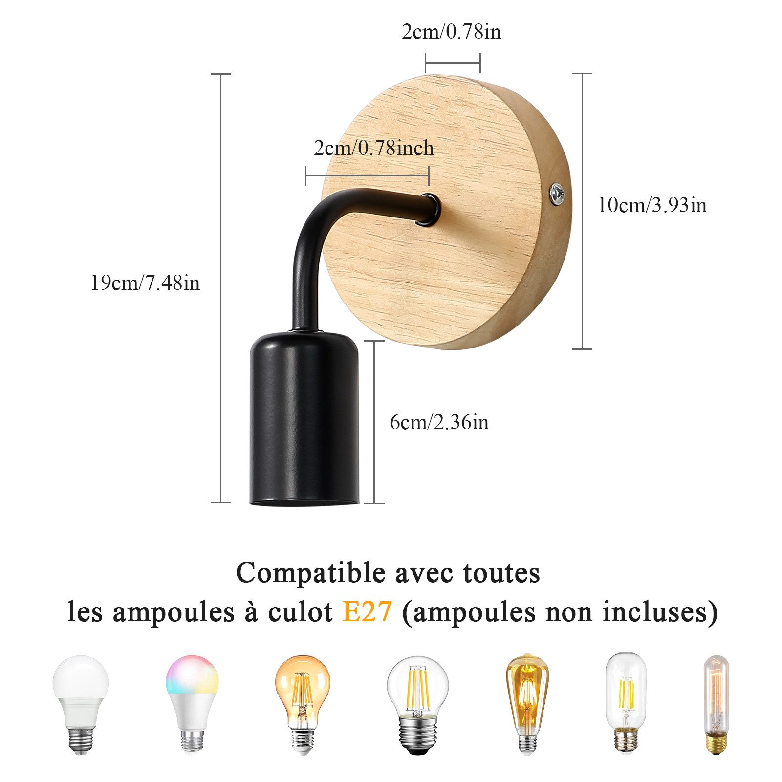 Goeco Wandleuchte Innenwandleuchte aus Holz, für Wohnzimmer, Schlafzimmer, günstig online kaufen