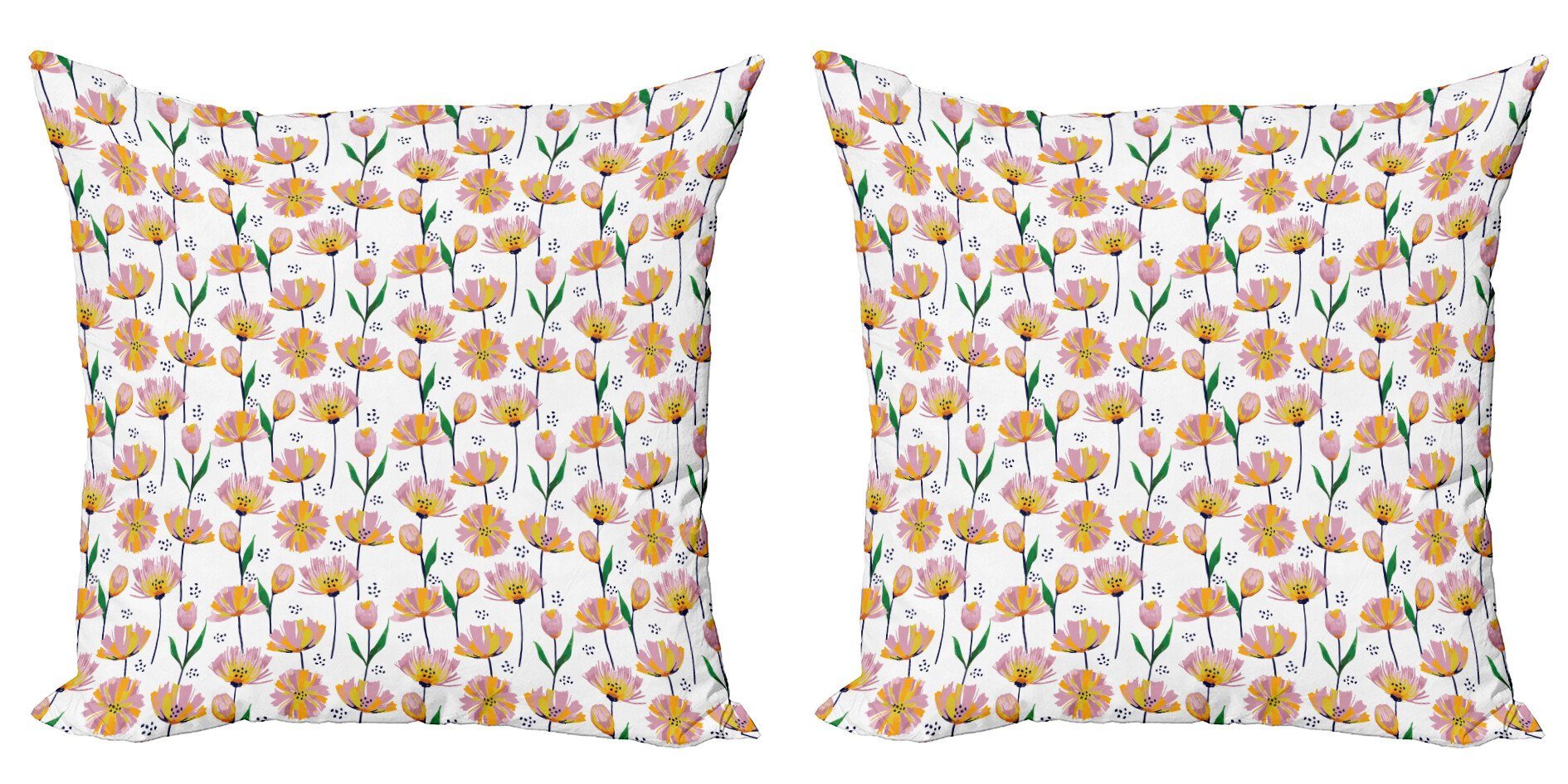 Kissenbezüge Modern Accent Doppelseitiger Digitaldruck, Abakuhaus (2 Stück), Blume Aquarell Blooms Pastell