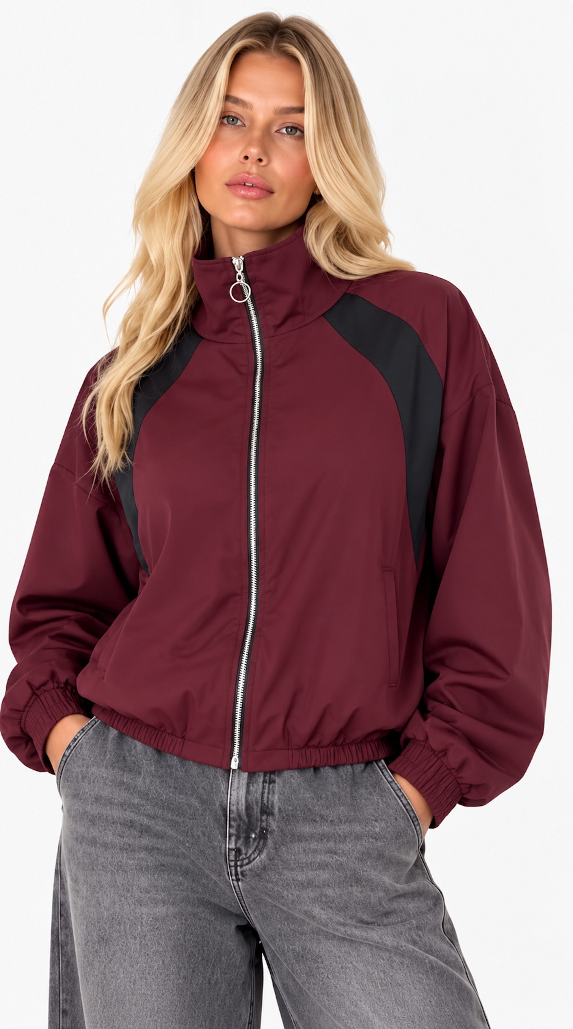 Worldclassca Windbreaker Worldclassca Windbreaker Oversize Blouson Sport Freizeit Jacke Fashion Neue Kollektion - Stilvolle und gemütliche Streetwear Mode für Damen