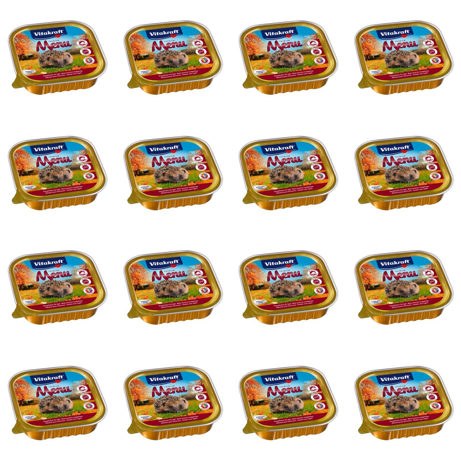 Vitakraft Igelfutter, Nassfutter für Igel, 16x 100g