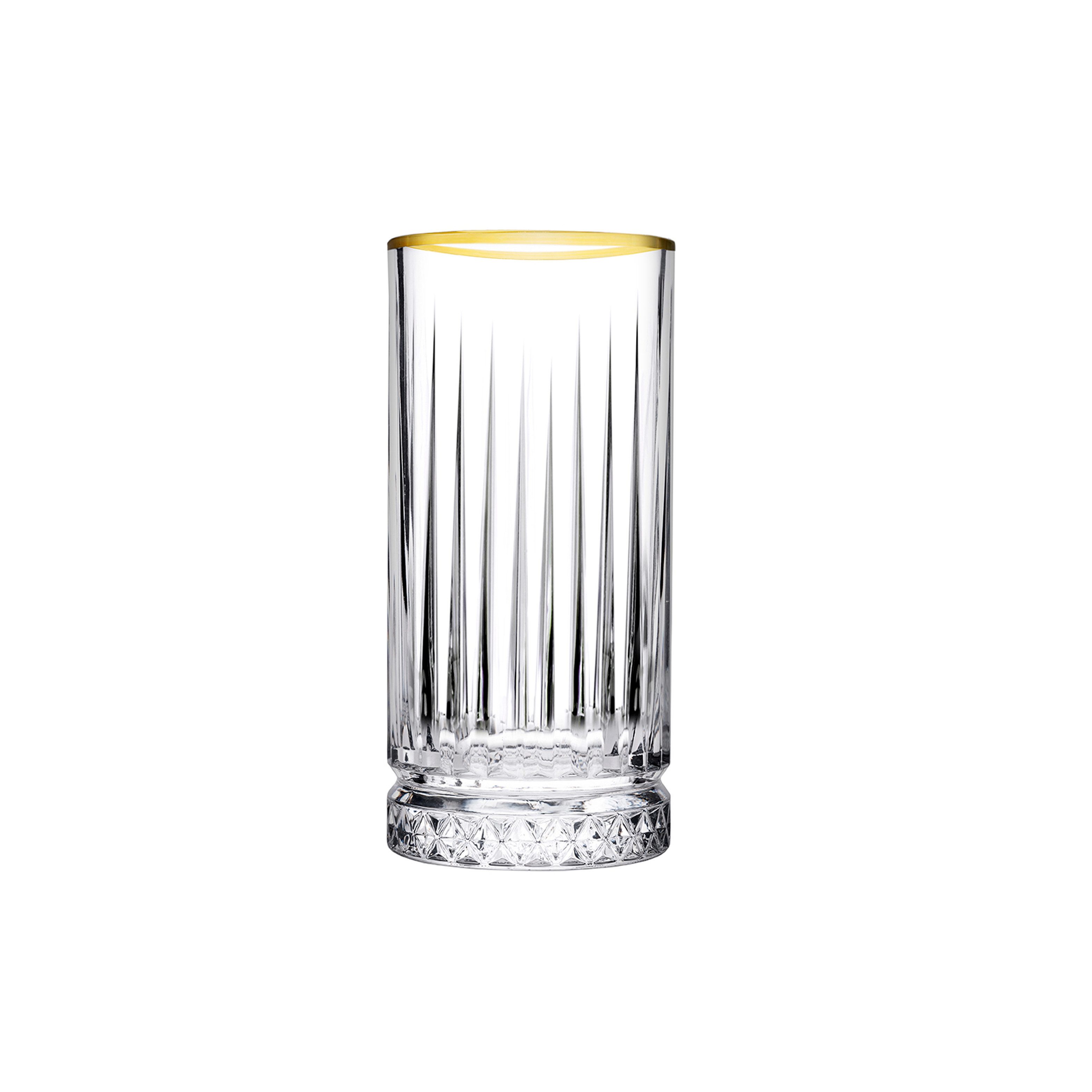 Pasabahce Gläser-Set Golden Touch Eylsia Longdrinkgläser 365 ml mit Goldrand - 4er Set, 4-tlg.