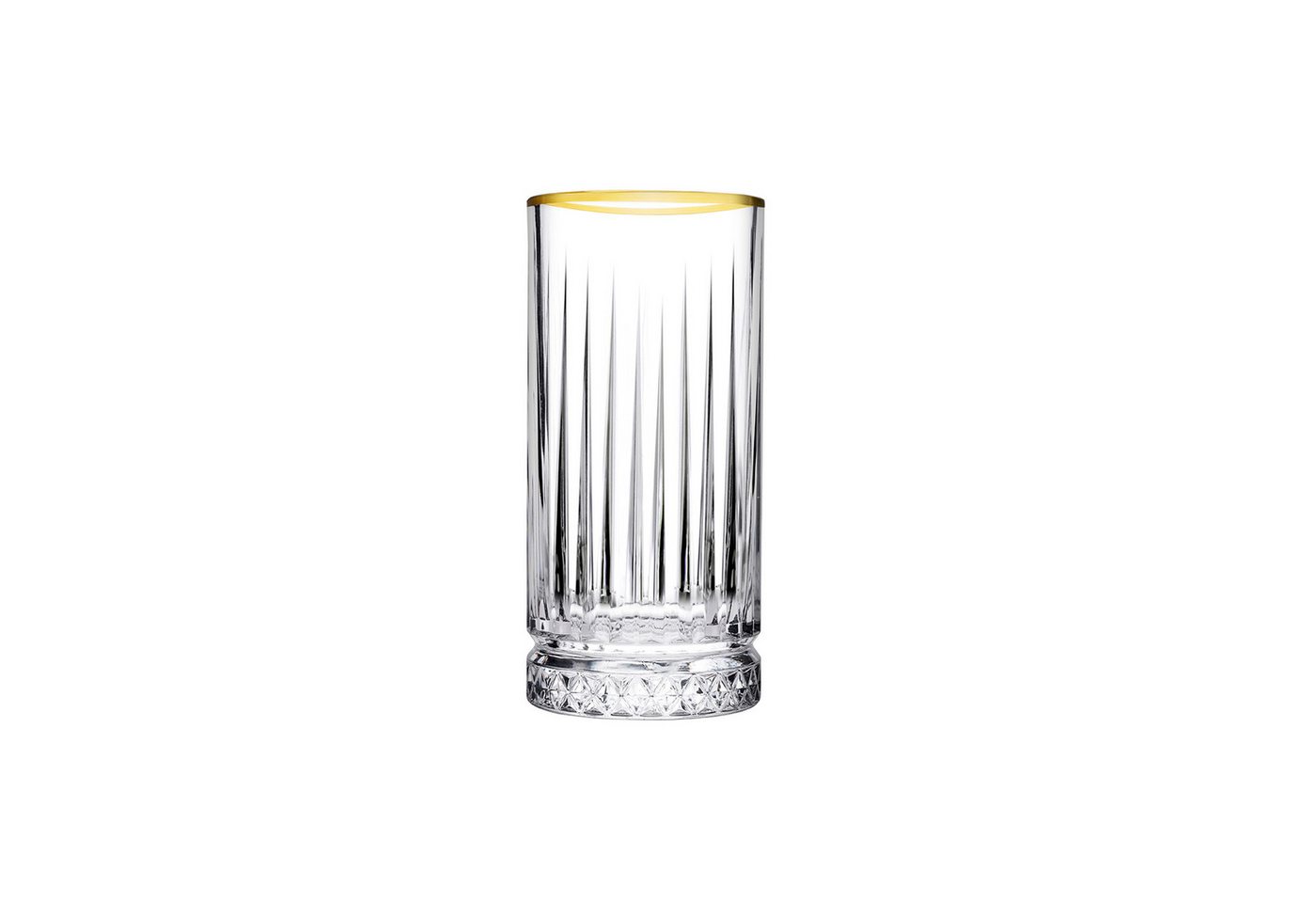 Pasabahce Gläser-Set Golden Touch Eylsia Longdrinkgläser 365 ml mit Goldrand - 4er Set, 4-tlg.