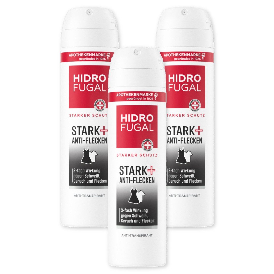 Hidrofugal Deo-Spray Deo Stark + Anti-Flecken Spray 3x150ml, 3-tlg.
