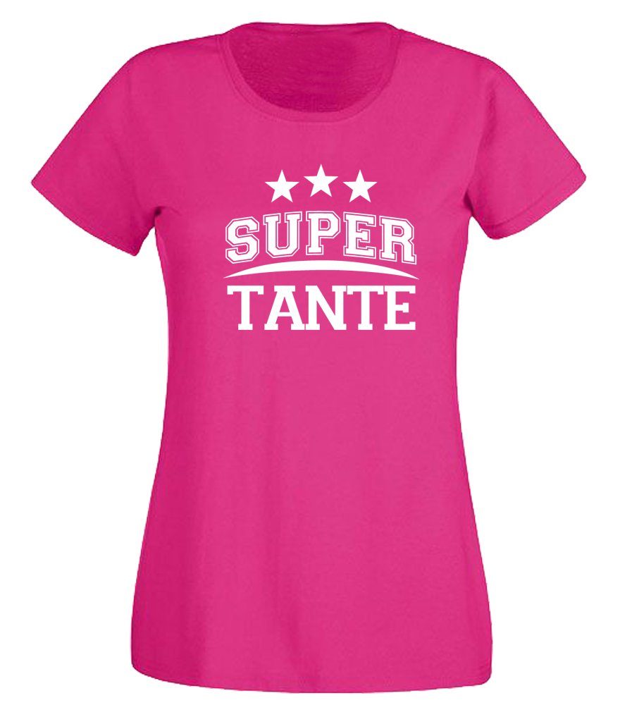 G-graphics T-Shirt Super Tante Slim-fit Damen T-Shirt mit Statement / Spruch als Frontprint