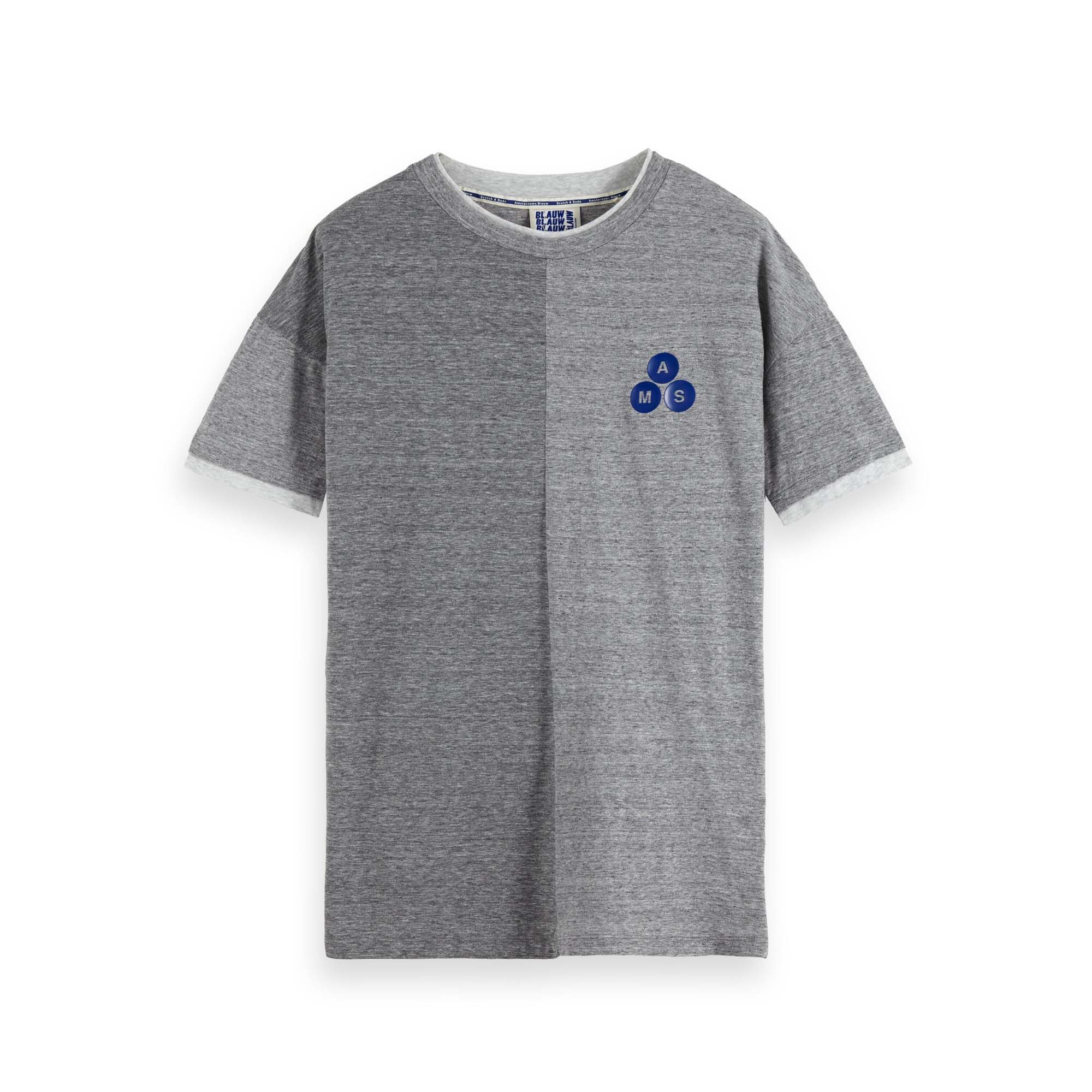 T-Shirt Scotch & Soda Herren T-Shirt Double Layer Crew Neck Tee 153608