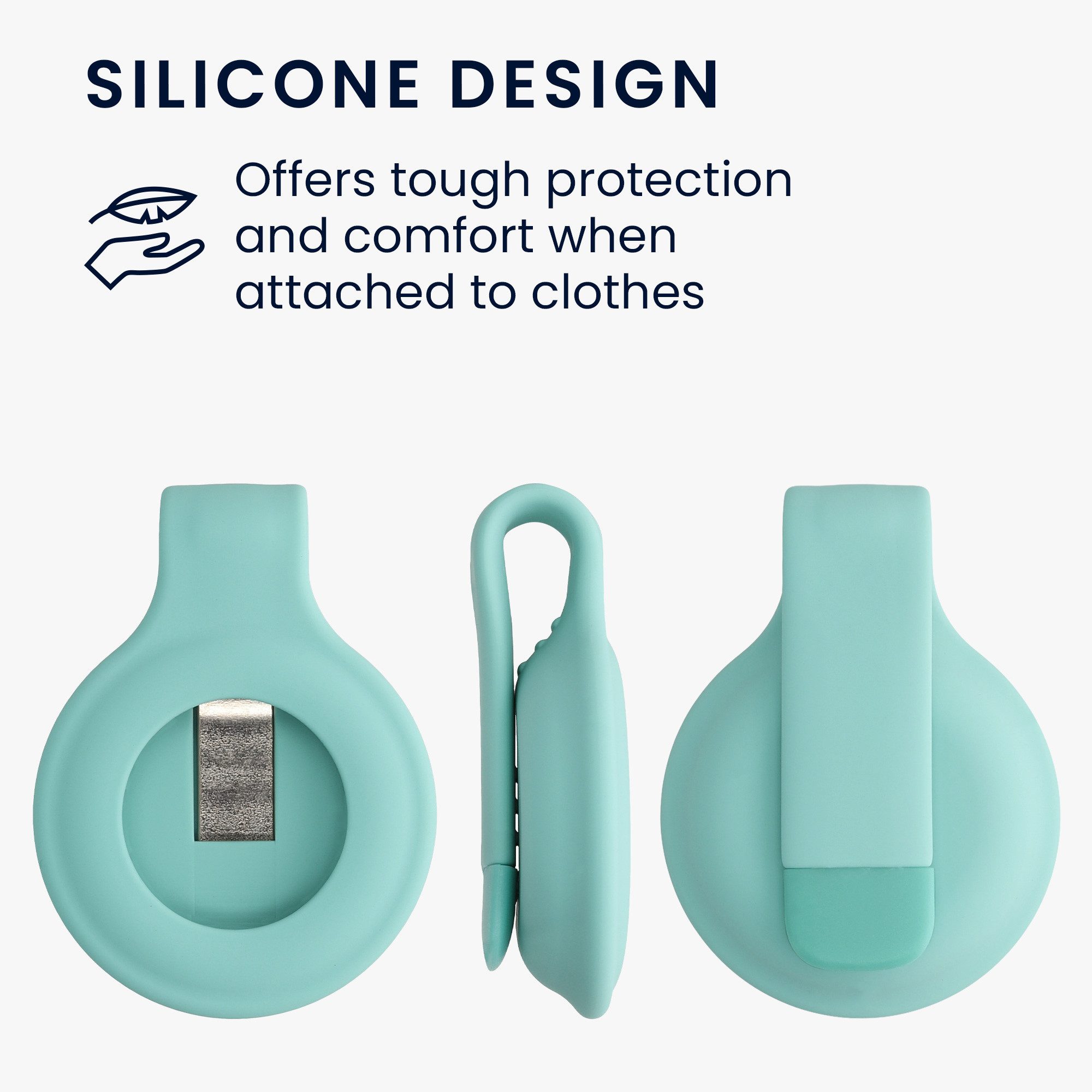 kwmobile Clip Halter für Apple AirTag - Case für Air Tag Silikon Smartwatch, 1-tlg., Hülle Tracker Schutzhülle - Klemm Halter Holder
