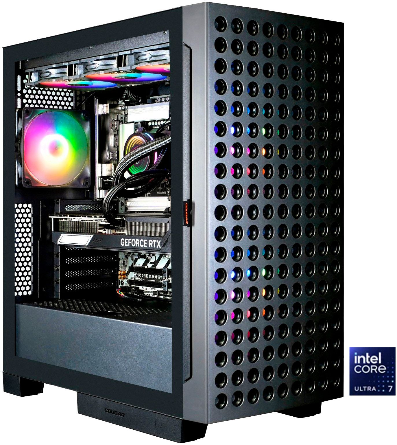 Cougar AIRFACE ECO BK Core Ultra 7 270K Plus 32GB DDR5 1TB SSD Gaming-PC (Intel® Core Ultra 7 270K Plus, RTX 5080, 32 GB RAM, 1000 GB SSD, Wasserkühlung, Windows 11, DDR5 RAM)