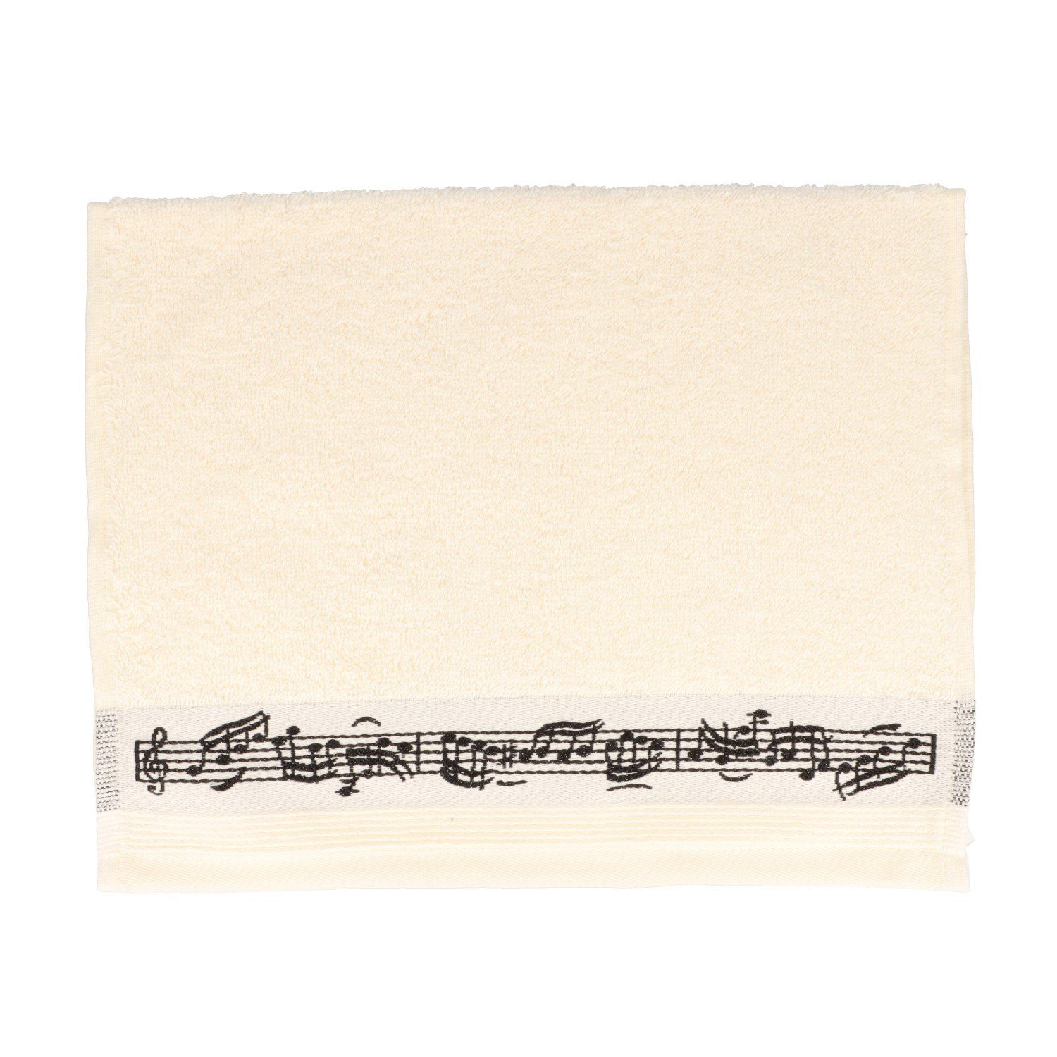 frottana Полотенца для гостей, Baumwolle (1-St), cremefarbenes Gästehandtuch mit Notenbordüre