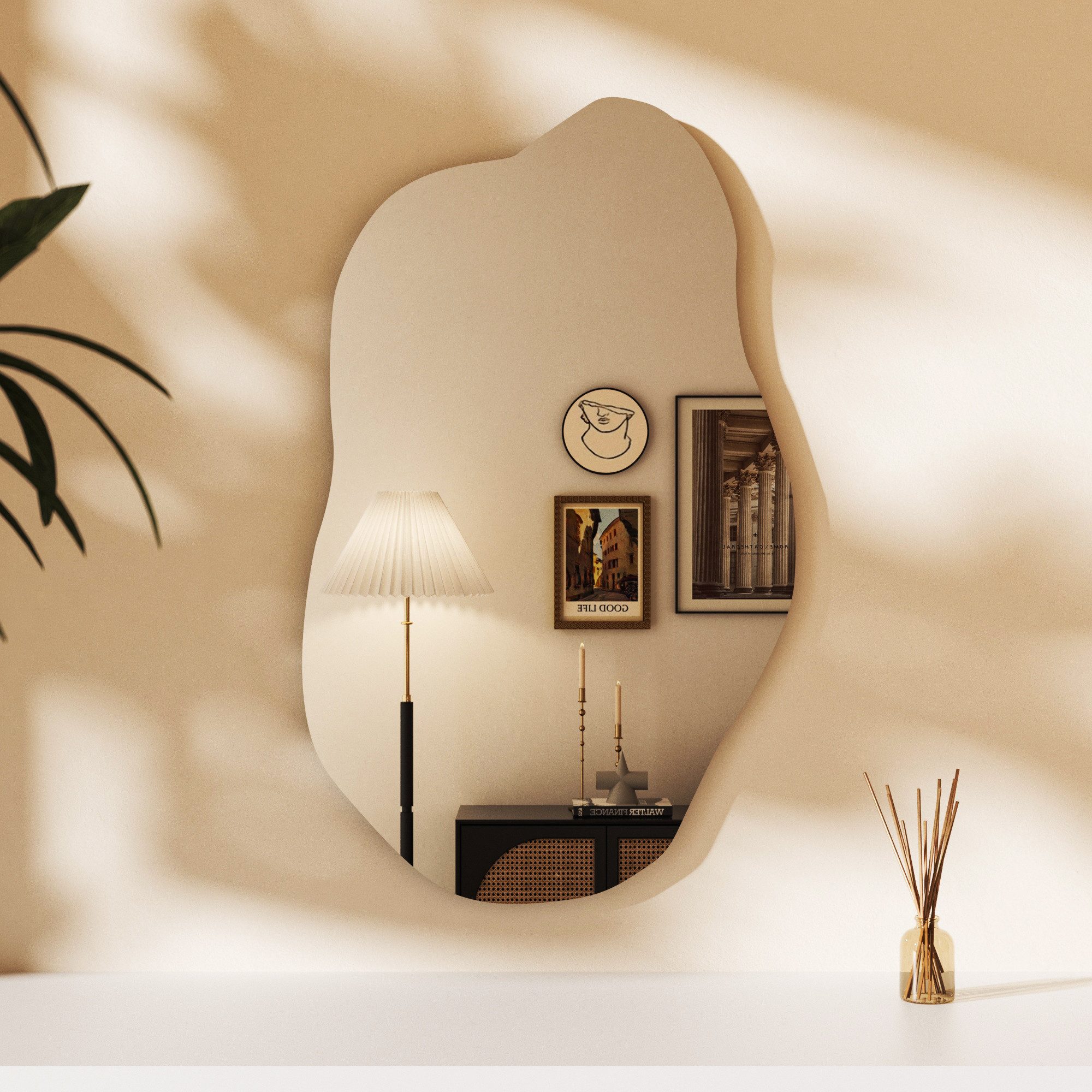 Hopibath Dekospiegel Wandspiegel Flur Modern Asymmetrisch Spiegel Schminksp günstig online kaufen