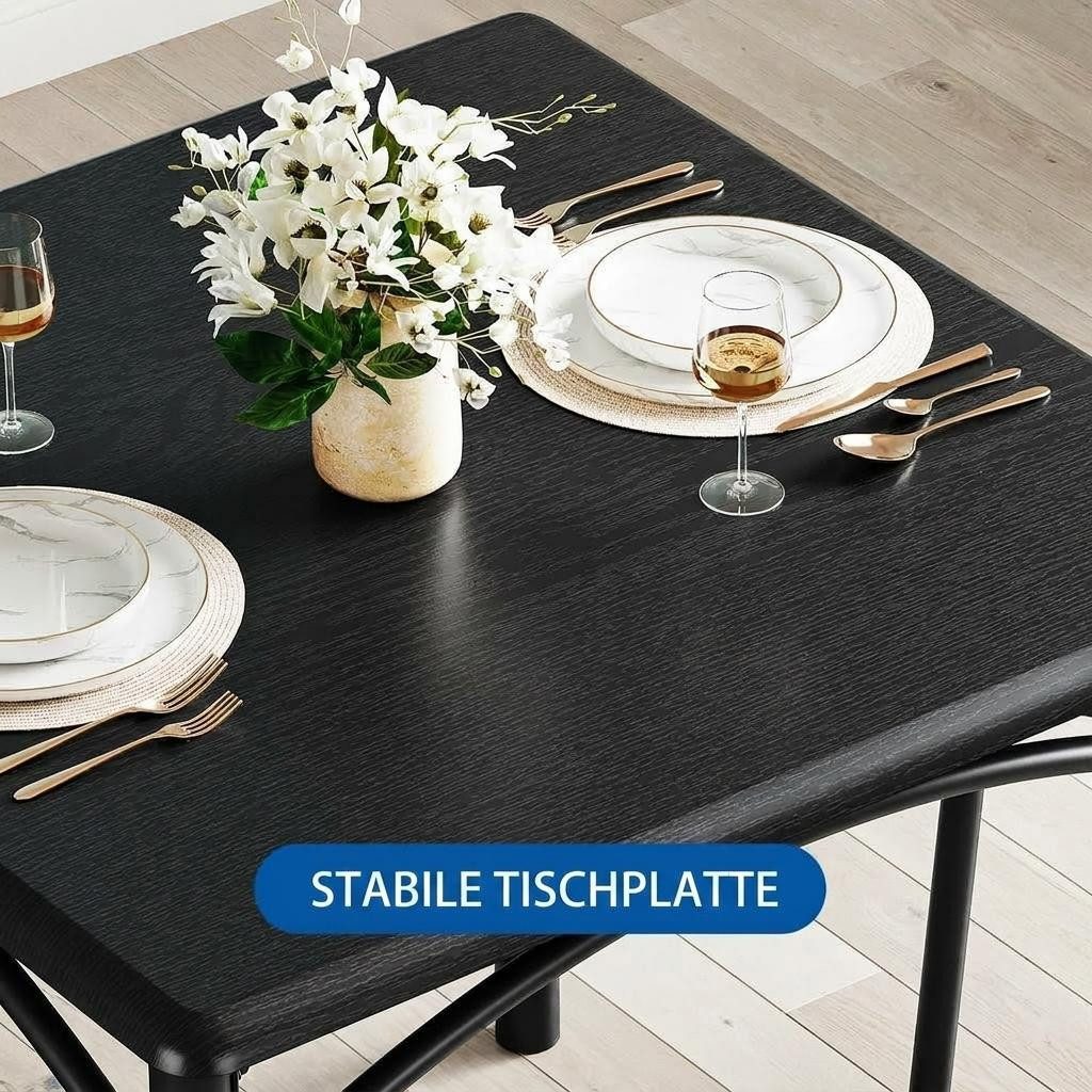 GarveeMore Essgruppe Ktichen Tisch mit 2 Stühlen für Küche & Esszimmer, Kompaktes Esszimmer-Set für kleine Räume(mit 2 Weiches Kissen Stühlen) – Bild 5 von 5