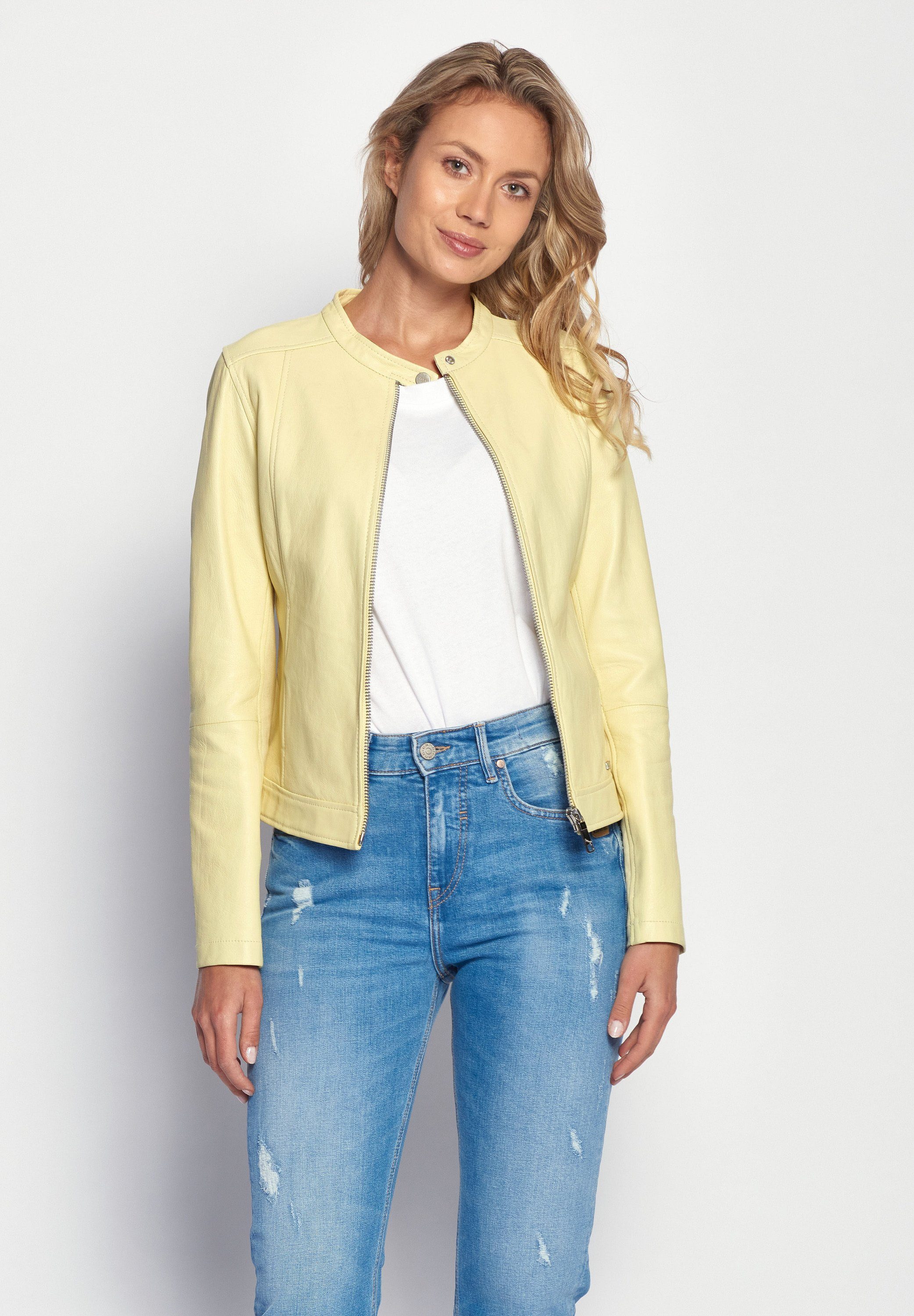 Maze Lederjacke yellow Summerset