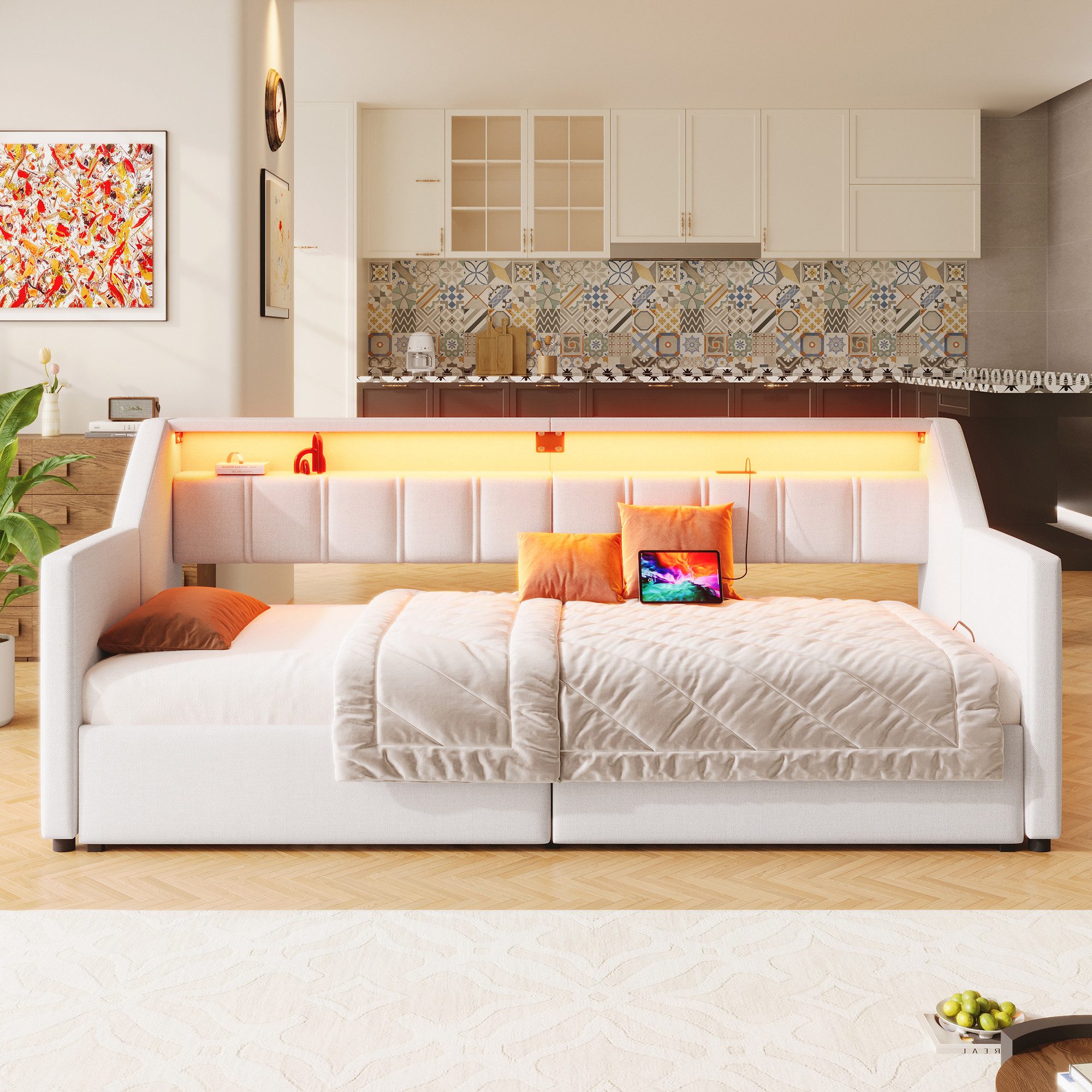 STILVORA Schlafsofa 90x200 mit USB&LED,Daybett Tagesbett günstig online kaufen