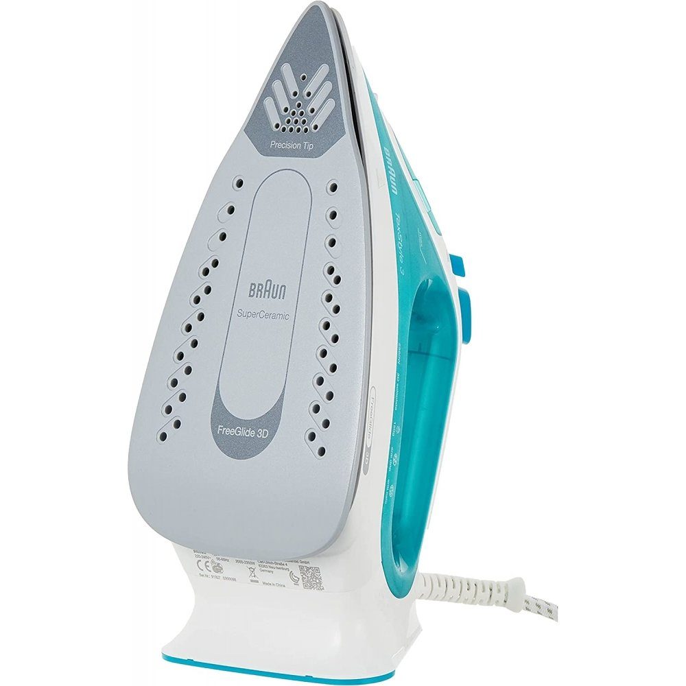 Braun Dampfbügeleisen TexStyle 3 SI 3041GR - Dampfbügeleisen - weiß/türkis, 2350 W