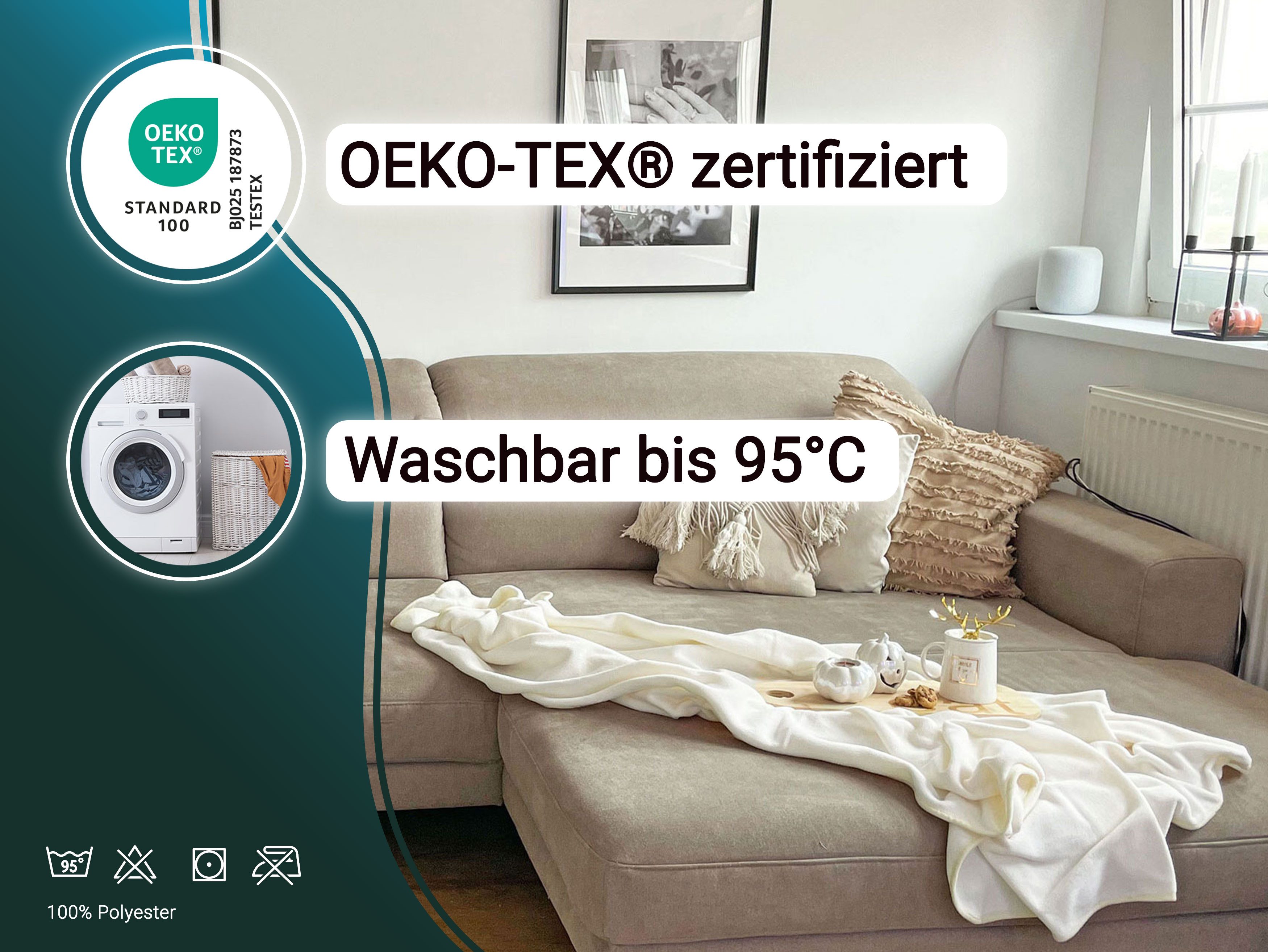 Wohndecke, ZOLLNER, hochwertiges Einfassband, 130 x günstig online kaufen