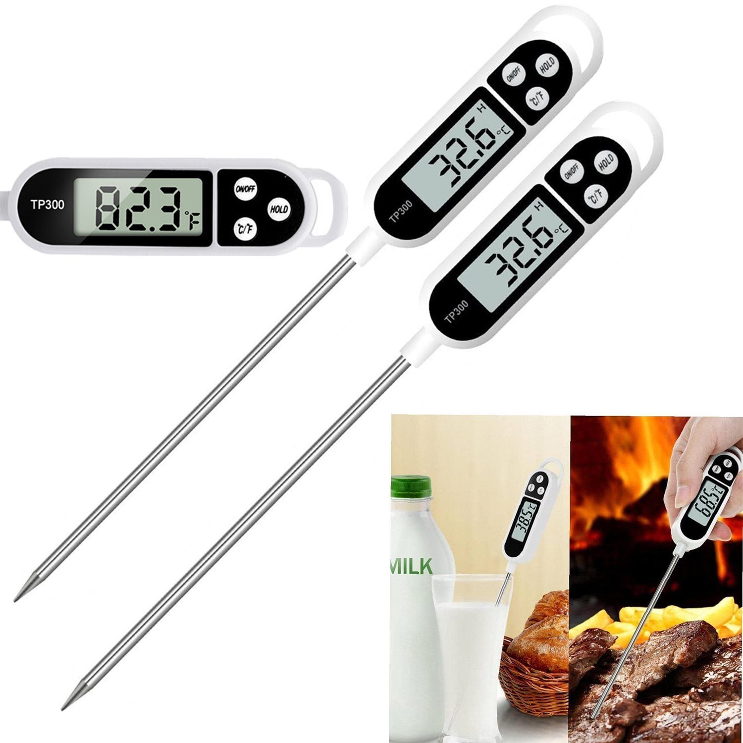Kochthermometer Digital LCD Thermometer Bratenthermometer Fleischthermometer