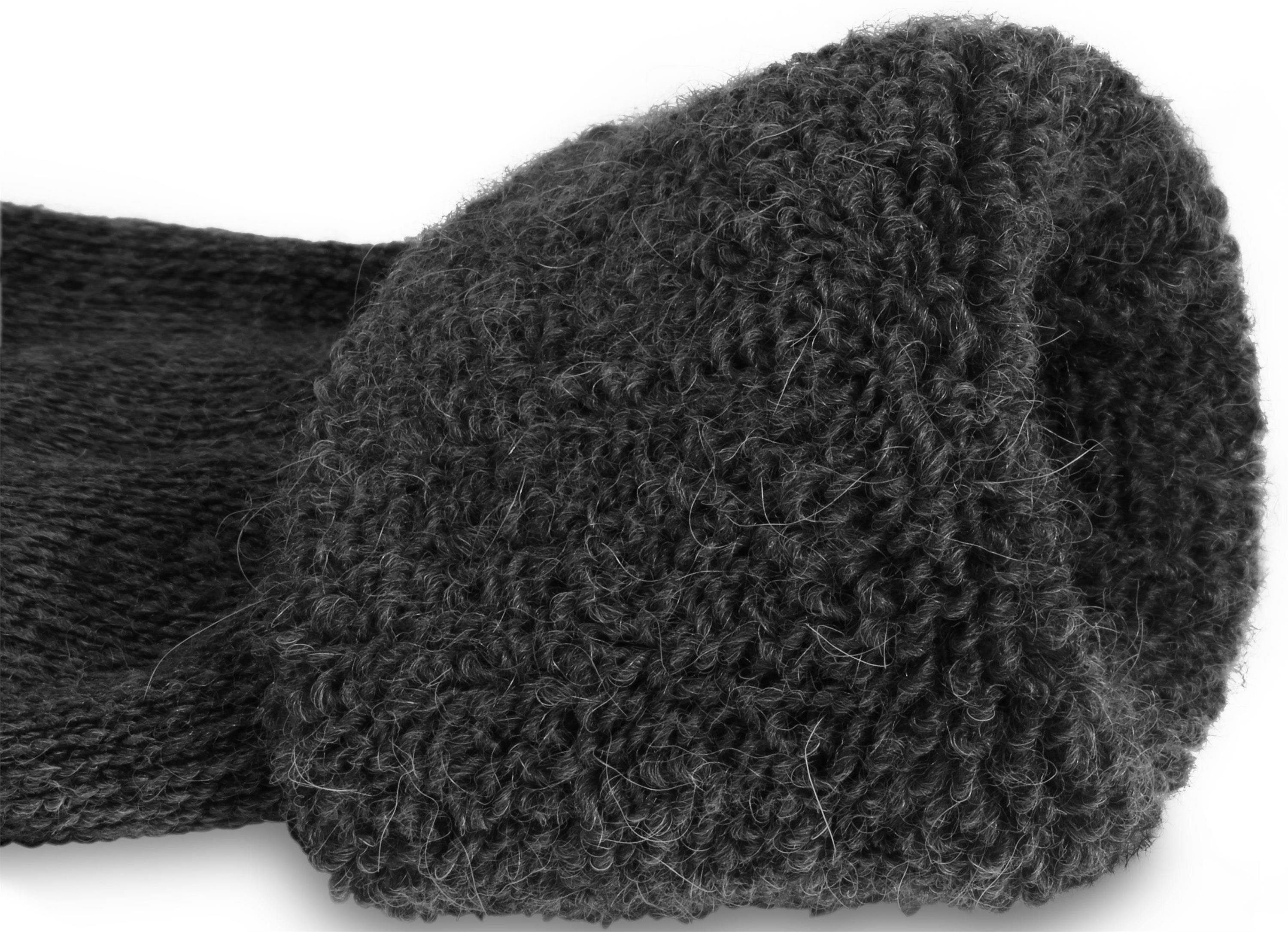 normani ABS-Socken mit (1 Paar) Anthrazit ABS-Druck Alpaka-Wolle hochwertige Alpaka-Wollsocken