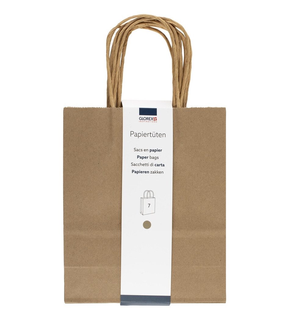 Glorex Geschenkpapier Glorex Papiertragetasche mit Kordelgriff natur 7