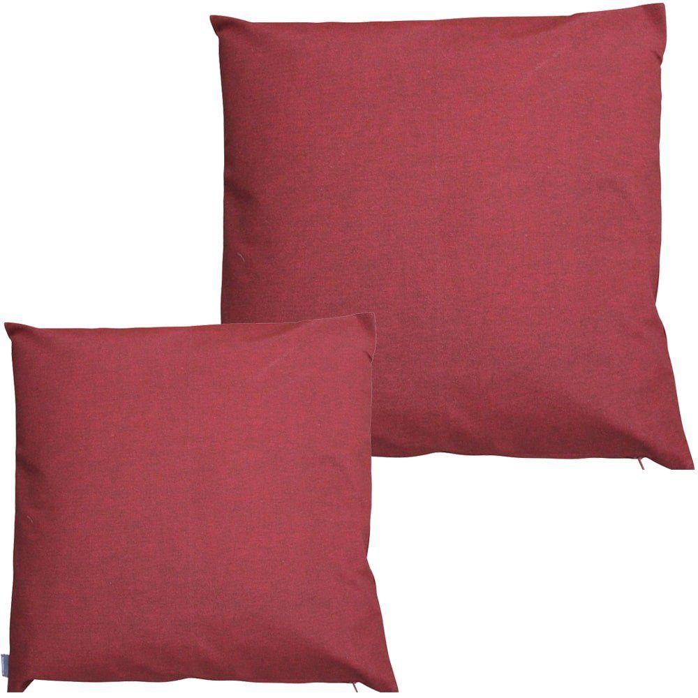 Kissenbezug uni rot matches21 einfarbig (1 Stück) cm, 50x50 Kissenhülle HOBBY HOME Kissenbezüge & JANIN