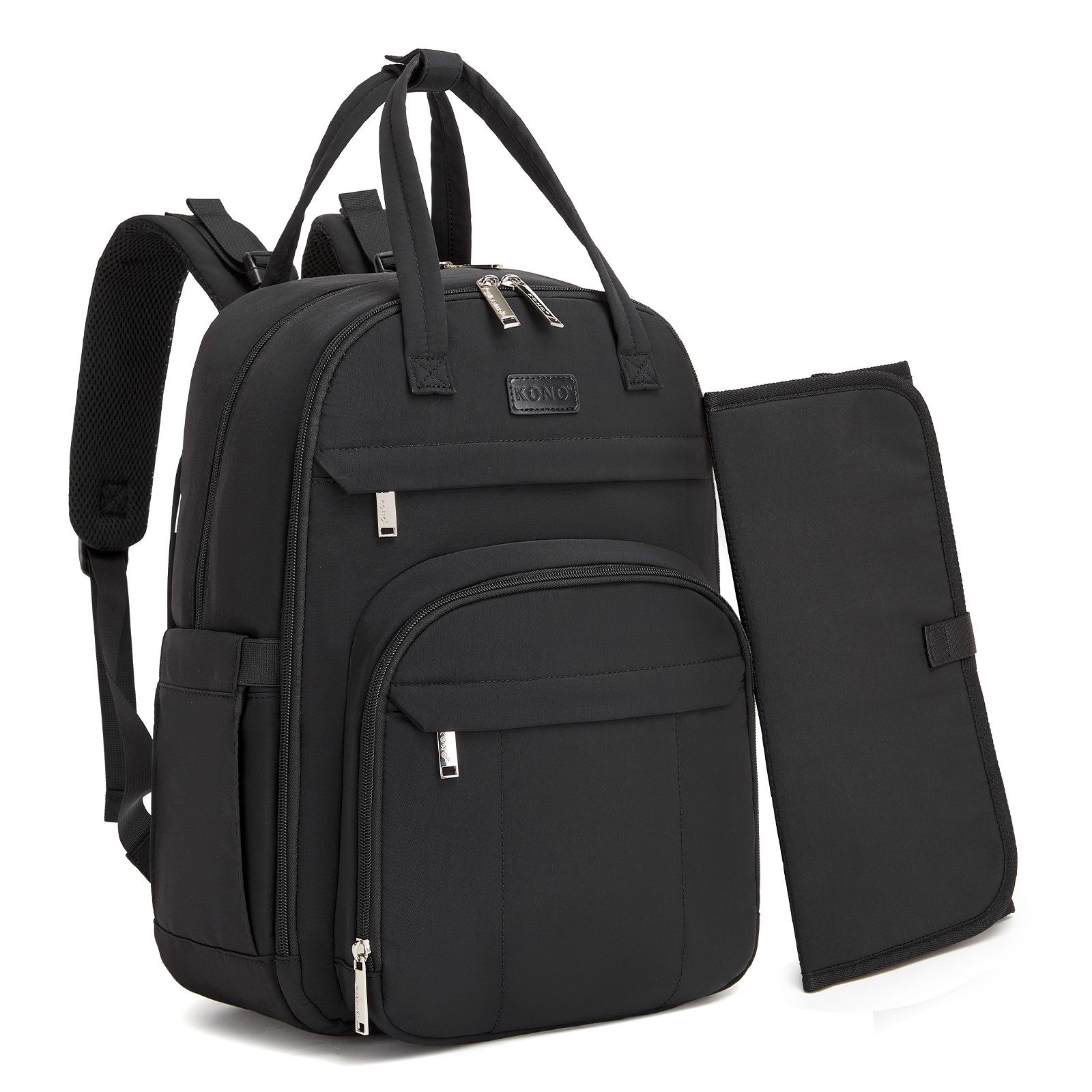 KONO Wickelrucksack 30×16×42 cm, wasserabweisend, mit Laptopfach & Wickelunterlage