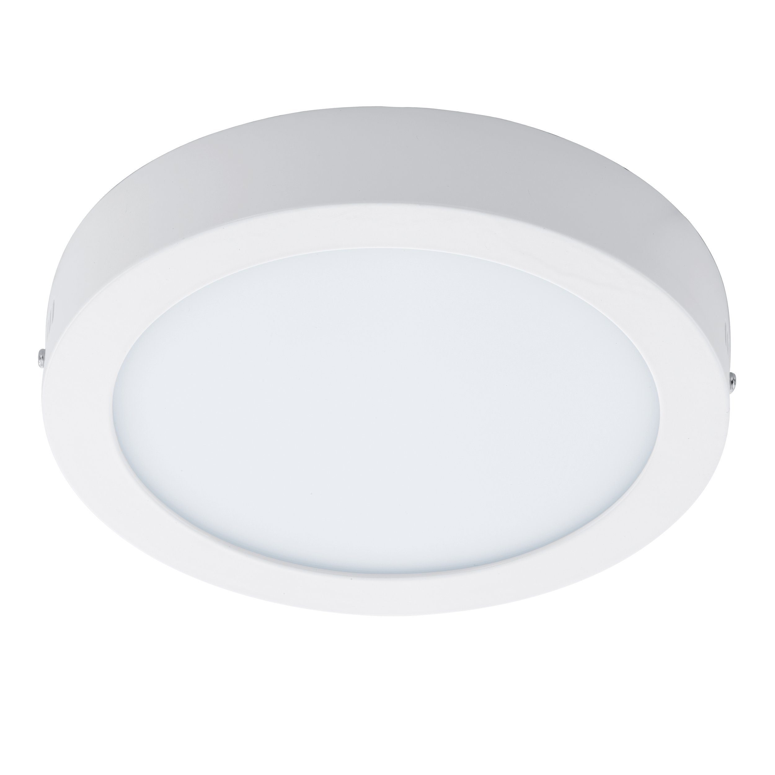 EGLO Aufbauleuchte Fueva 1, Leuchtmittel inklusive, Deckenlampe, Metallguss und Kunststoff, Weiß, Ø30 cm, warmweiß, IP44