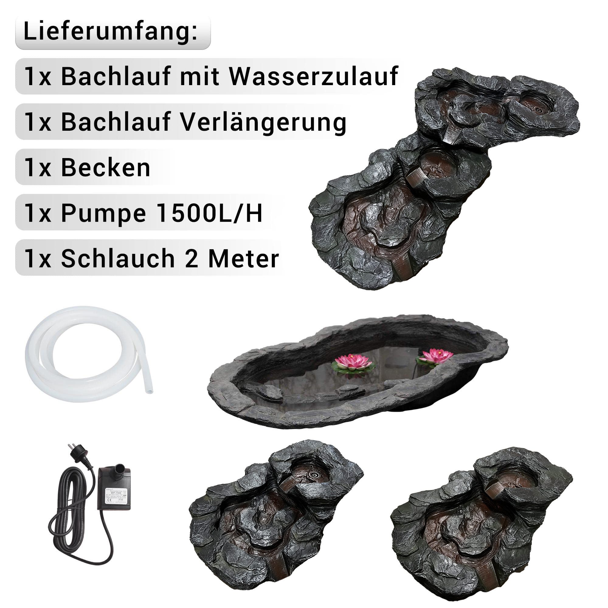 Köhko Bachlauf Bachlaufelement "Greifenstein" 3-teilige-Set mit günstig online kaufen