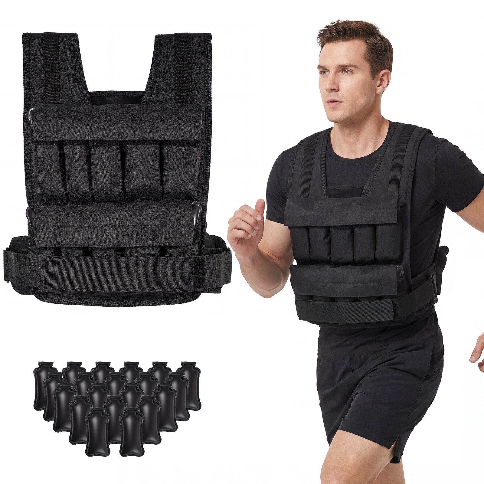 COSTWAY Gewichtsweste, 20/30 kg, Fitnessweste für Krafttraining