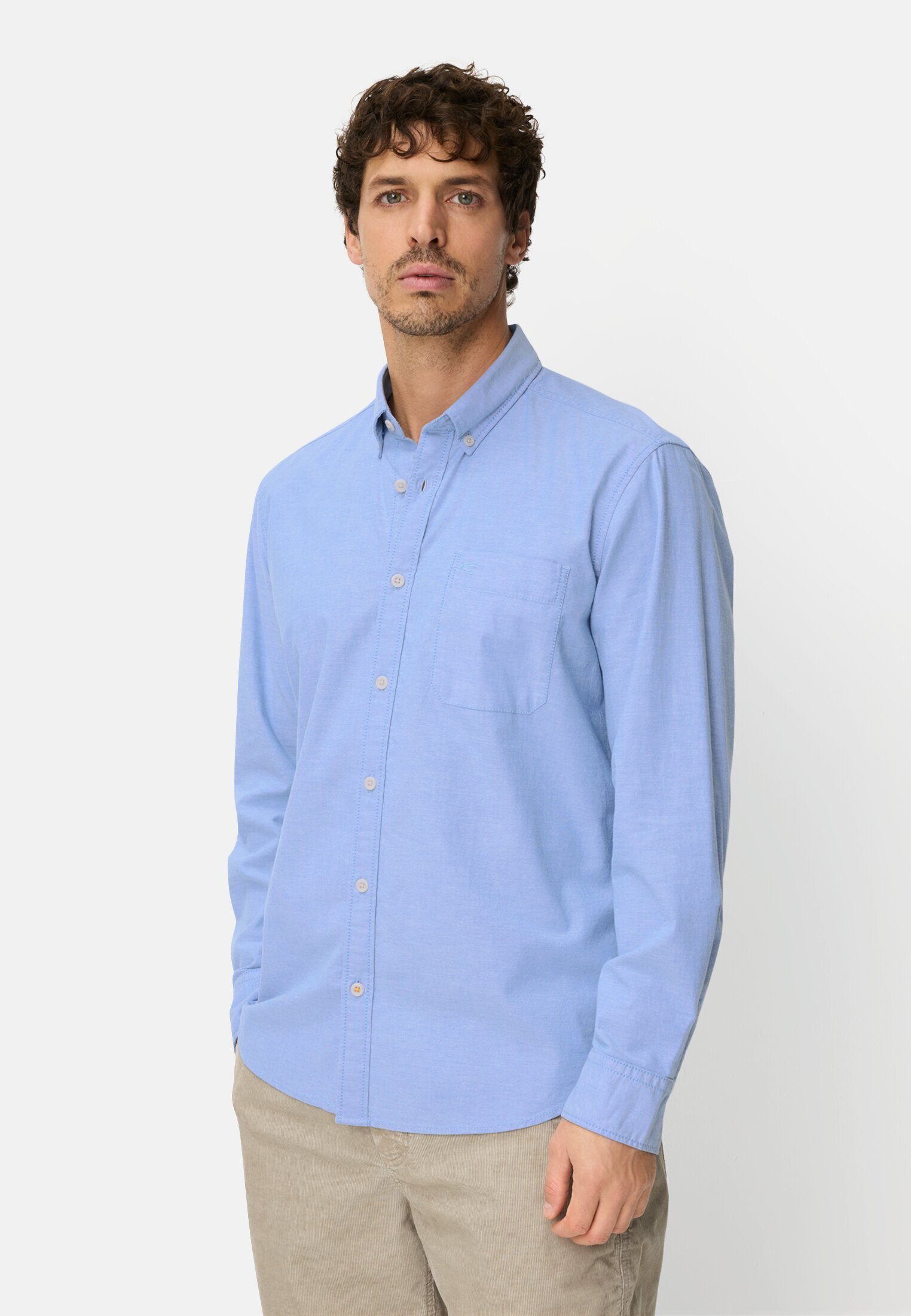 Langarmhemd mit Button-Down-Kragen Langarm