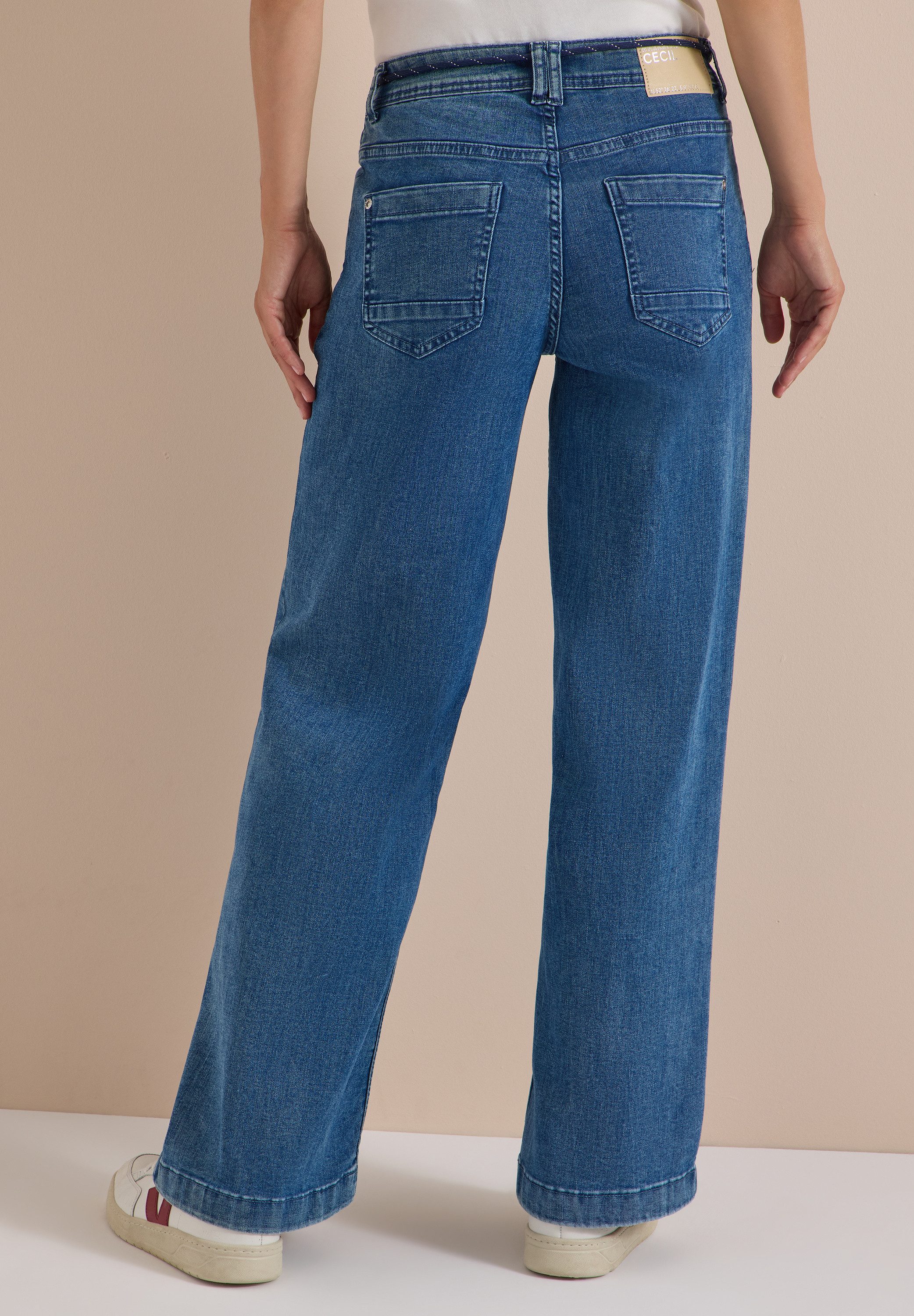 CECIL Loose-fit-Jeans mit Bindegürtel