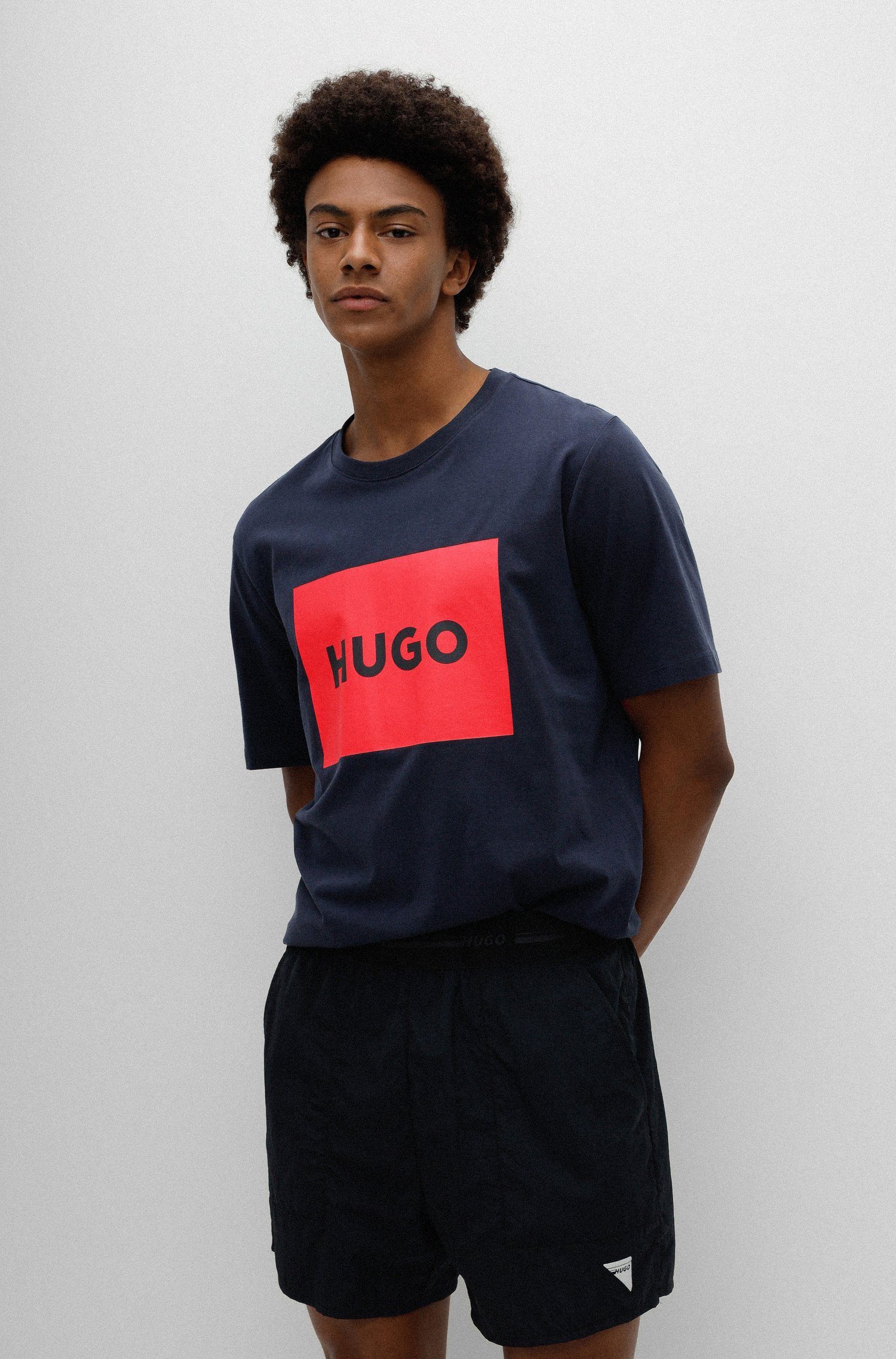 HUGO T-Shirt (1-tlg) (405) Blau Dulive