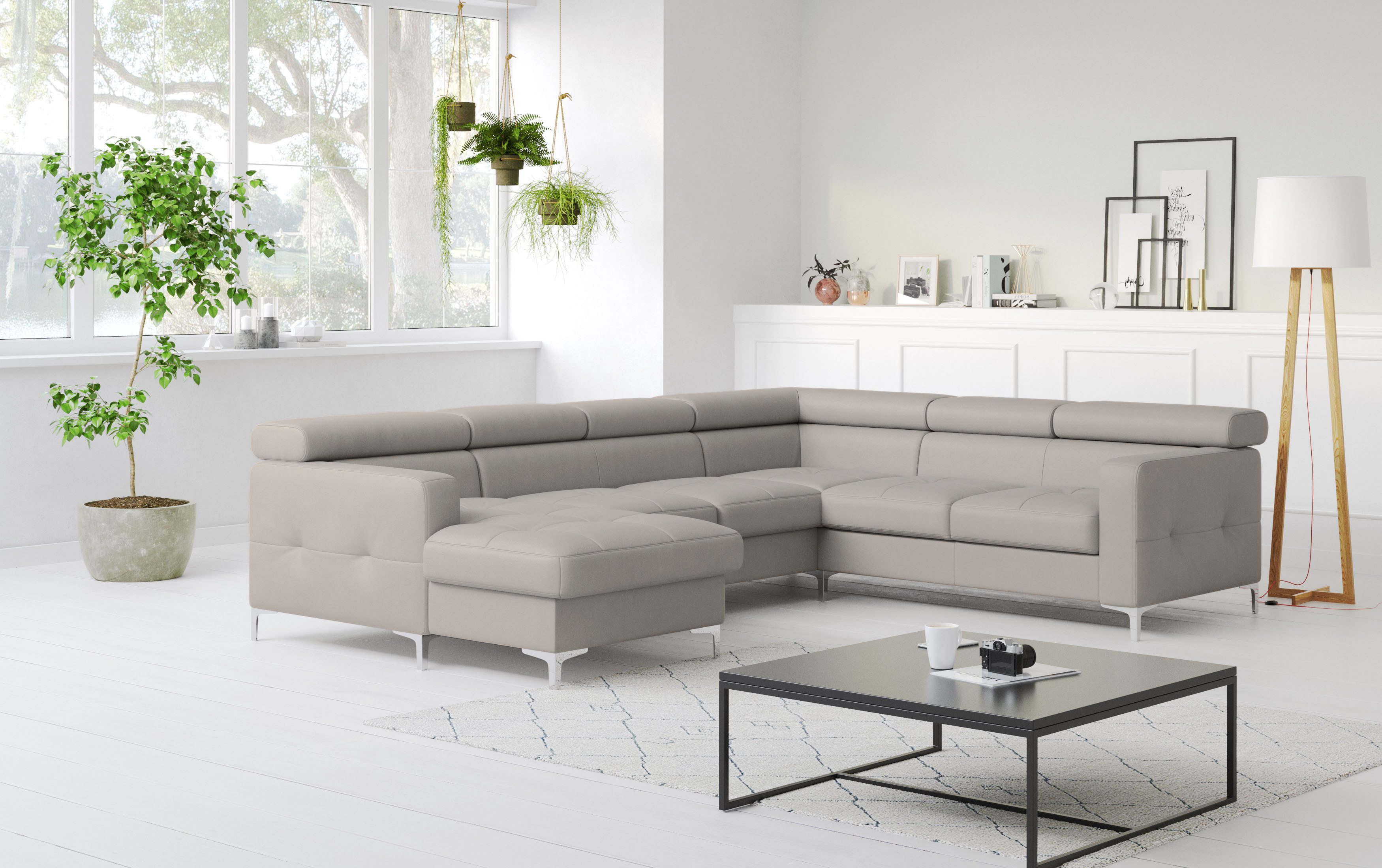 COTTA Wohnlandschaft Sammy U-Form, mit Kopfteilverstellung, wahlweise mit Bettfunktion & Bettkasten