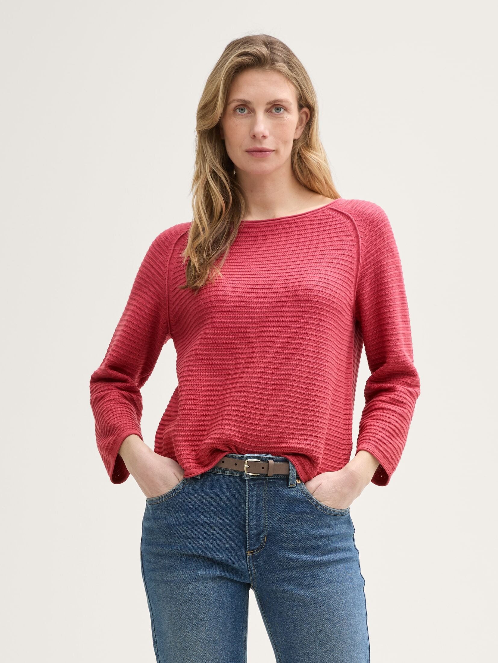 Strickpullover Strickpullover mit U-Boot-Ausschnitt