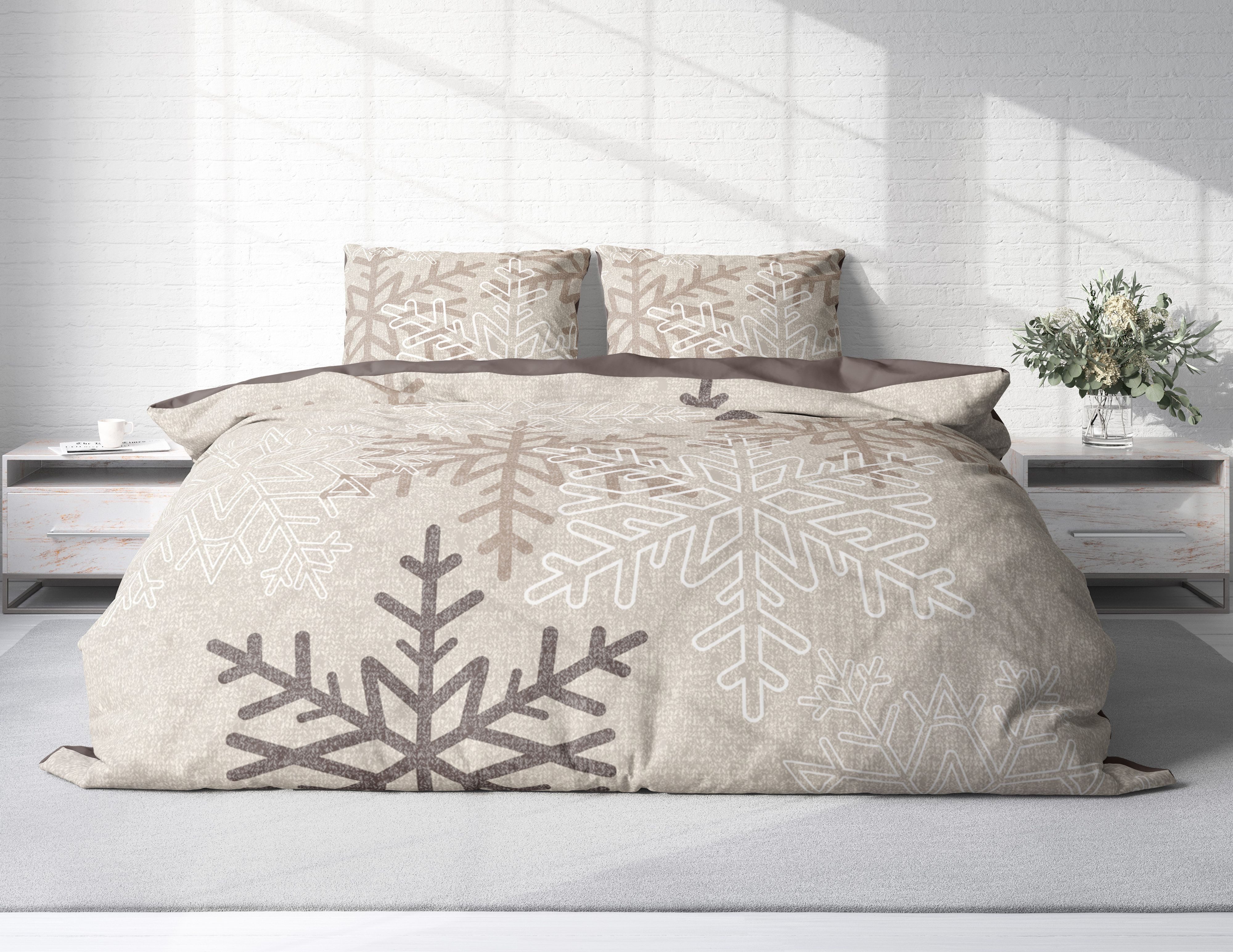 One Home Bettwäsche Winter Snowflakes, Biber, günstig online kaufen