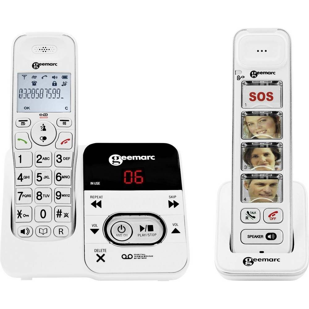 Geemarc schnurloses Seniorentelefon PACK Mobility 295 Seniorentelefon (Anrufbeantworter, Foto-Tasten)