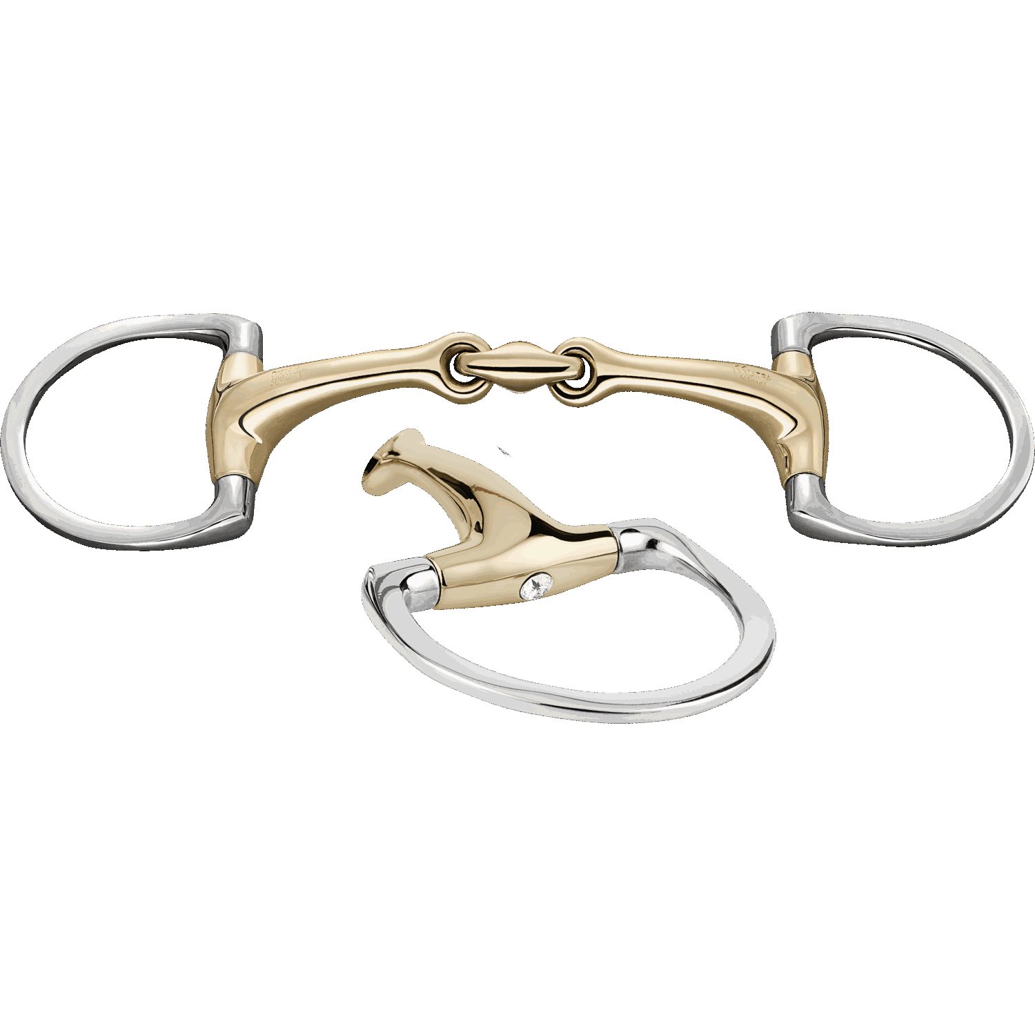 SPRENGER Trensengebiss Dynamic RS Olivenkopfgebiss mit D-förmigem Ring 16 mm doppelt gebroche