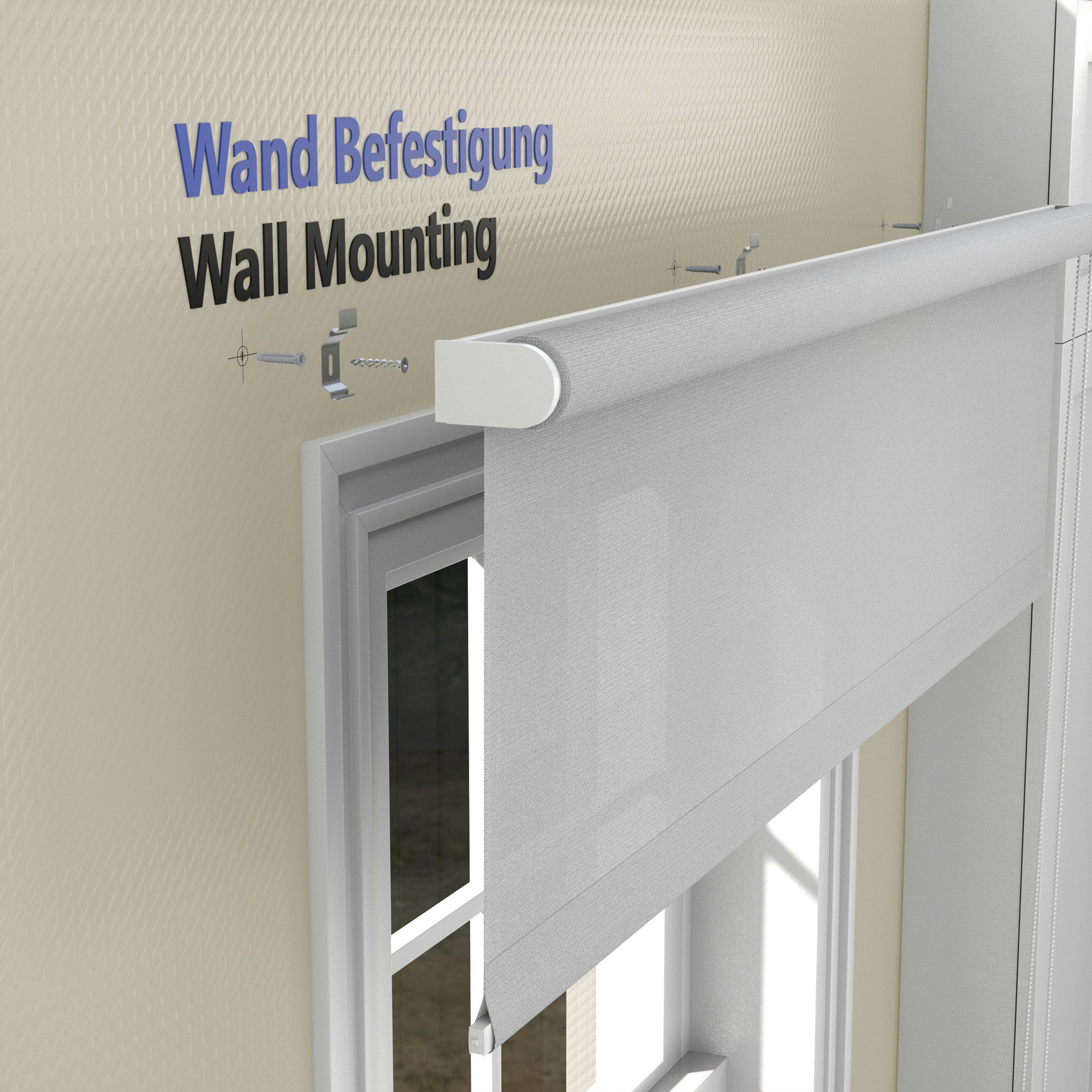 Seitenzugrollo Tageslicht-Rollo Basic GL, Deco-Raum, blickdicht, Wand- und Deckenmontage, einfache Selbstmontage, zum Schrauben, lichtdurchlässig & blickdicht, stufenlos, einfache Montage