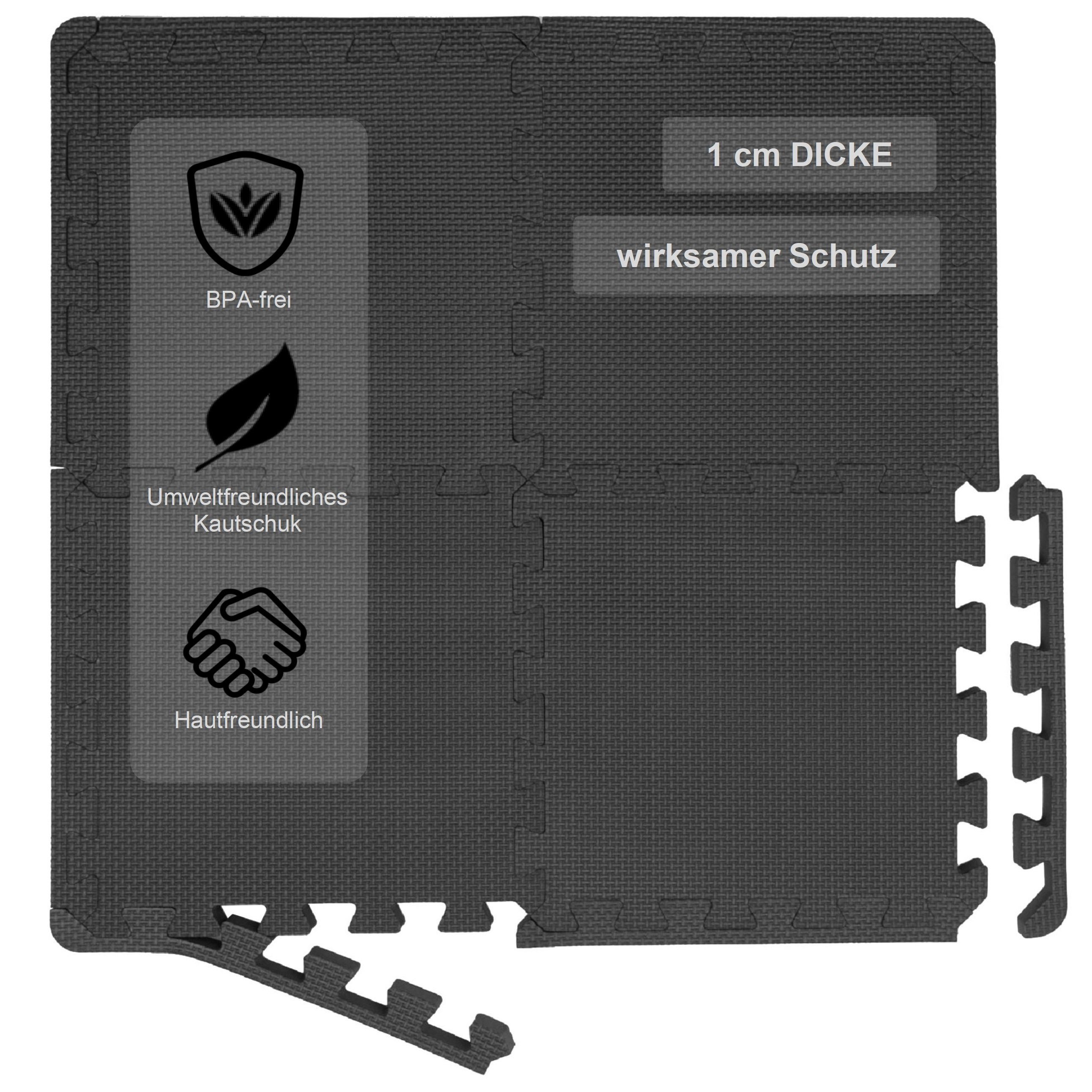BodenMax Bodenturnmatte BodenMax® bodenschutzmatte sportmatte puzzle, 30x30x1cm (36-St)