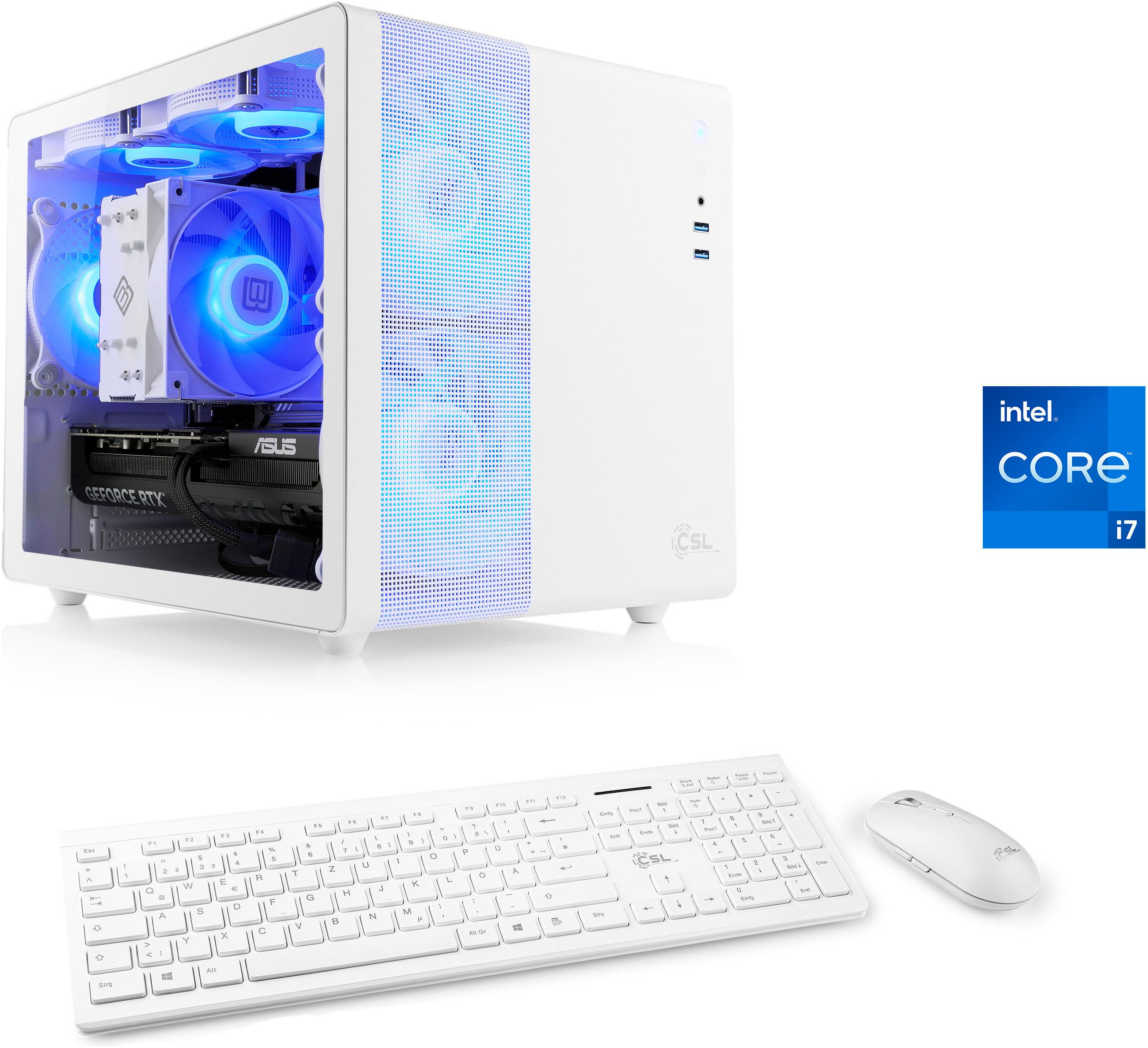 CSL Cube V24171 PC (Intel Core i7 14700F, Intel Arc B580, 16 GB RAM, 500 GB SSD, Luftkühlung)