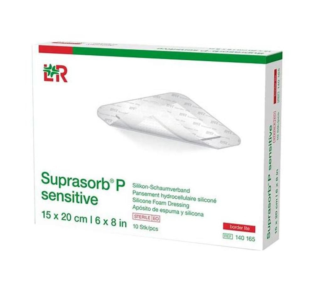 Lohmann & Rauscher GmbH & Co.KG Gips-und Verbandschutz SUPRASORB P sensitive PU-Schaumv.border 15x20cm, Wundversorgung, Wasserabweisender Verband