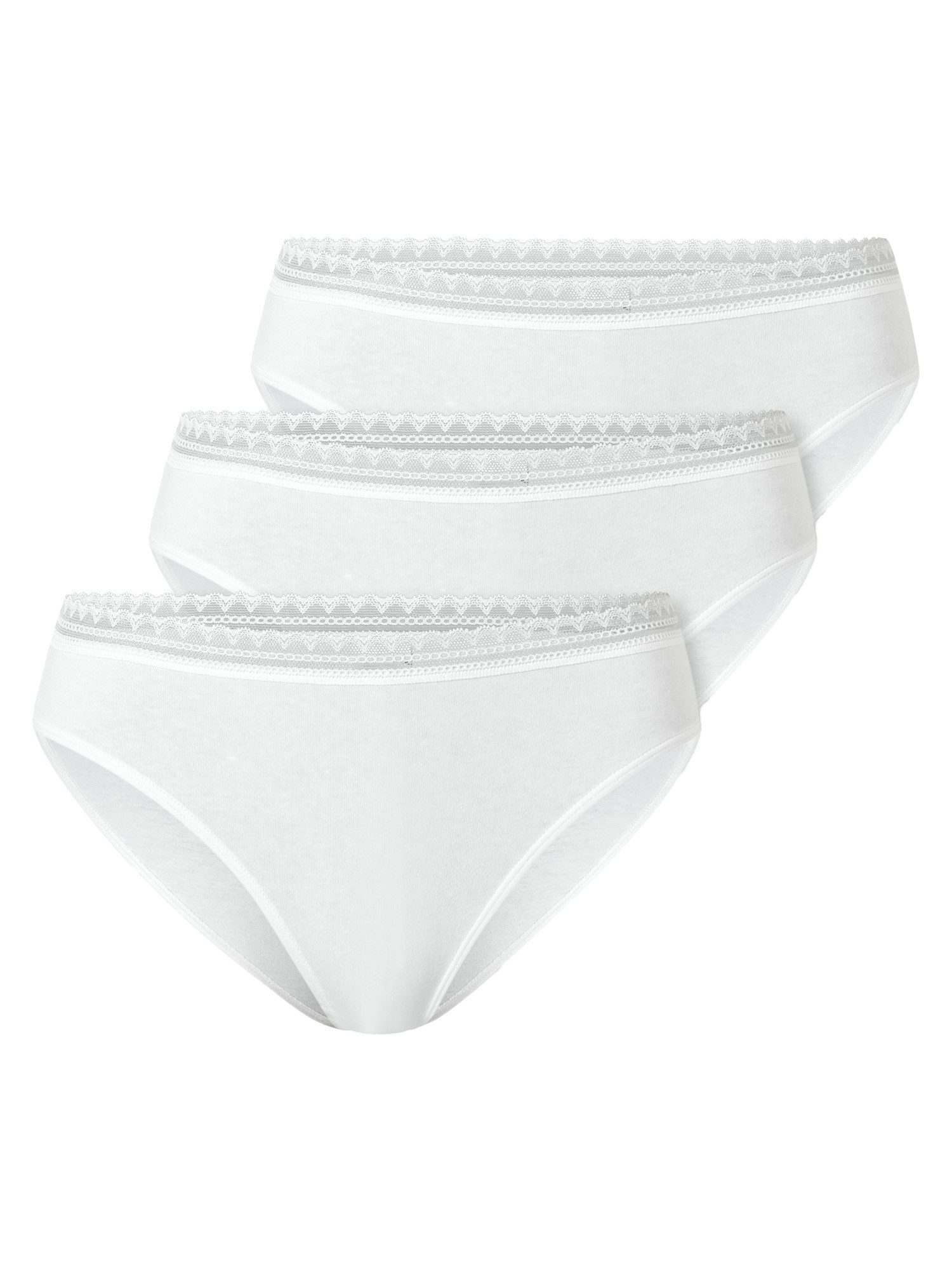 Schiesser Rioslip Modern - 3-Pack - hoher Tragekomfort - perfekte Passform - feminin (3-St) 3er-Pack Multipack Damen Sparpack Unterhose Unterwäsche Baumwolle