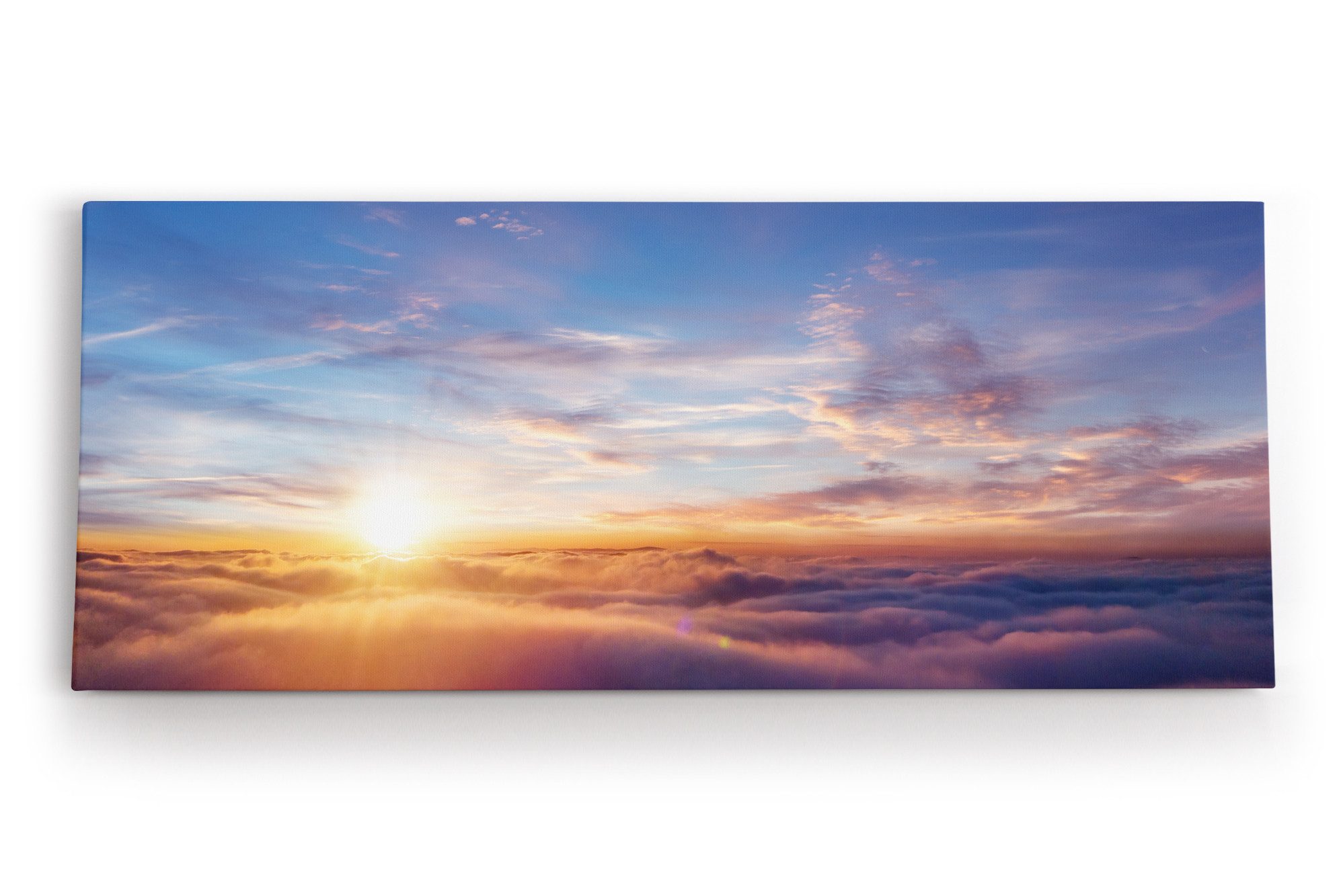 Leinwandbild Über den Wolken Sonne Himmel Sonnenuntergang