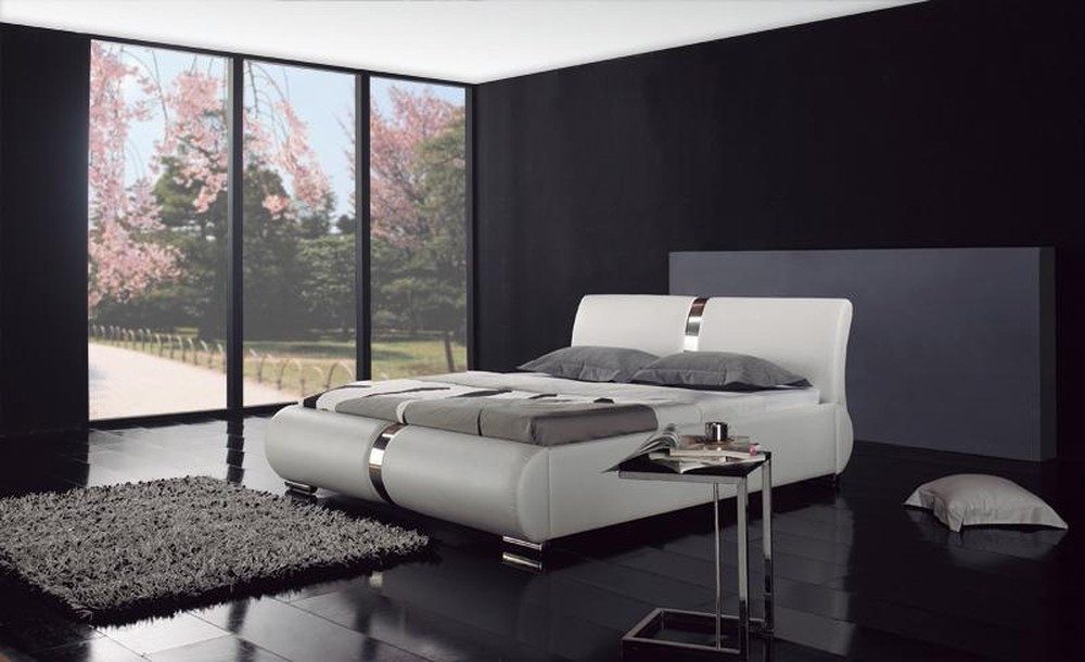 JVmoebel Polsterbett Elegantes Doppelbett aus braunem Kunstleder mit Stauraum, Made in Europa