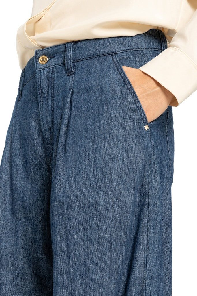 Cambio Stoffhose Weites Bein mit Bundfalte