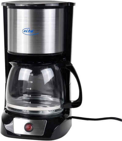 Elta Filterkaffeemaschine Elta Edelstahl Kaffeemaschine, Permanentfilter, Kaffeemaschine Edelstahl Glas Kanne Kaffee Maschine