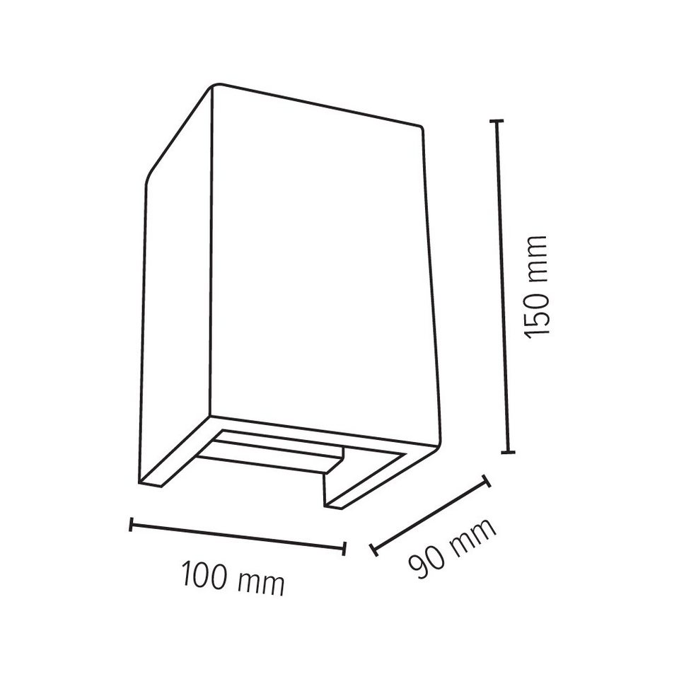 SPOT Light Wandleuchte BLOCK, ohne Leuchtmittel, Naturprodukt aus echtem  Beton, Handgefertigt, Made in EU, Leuchtmittel exklusive