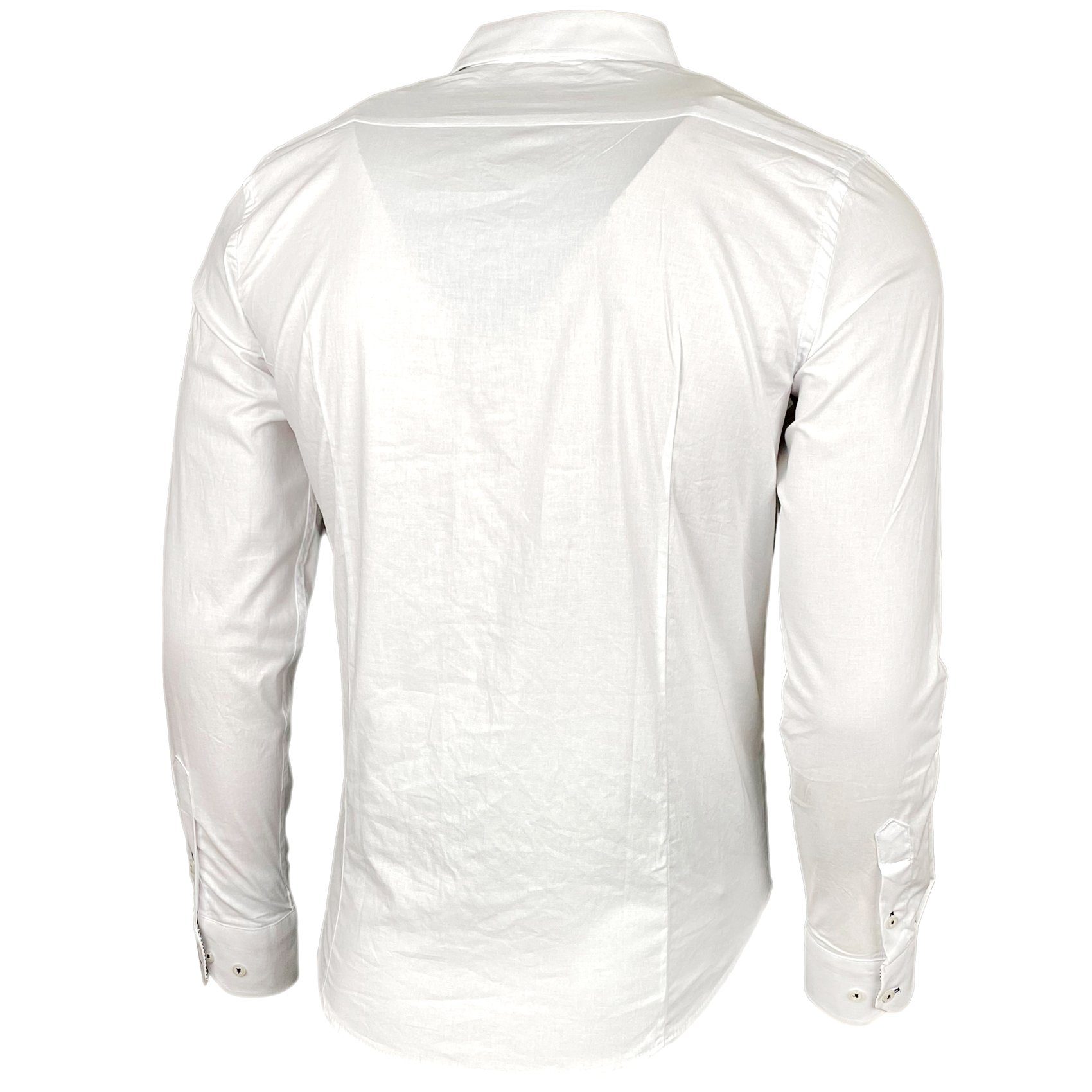 Baxboy Langarmhemd Baxboy Edel Dezent Herren Hemd Stickerei Hemden Kontrast Langarm B-508